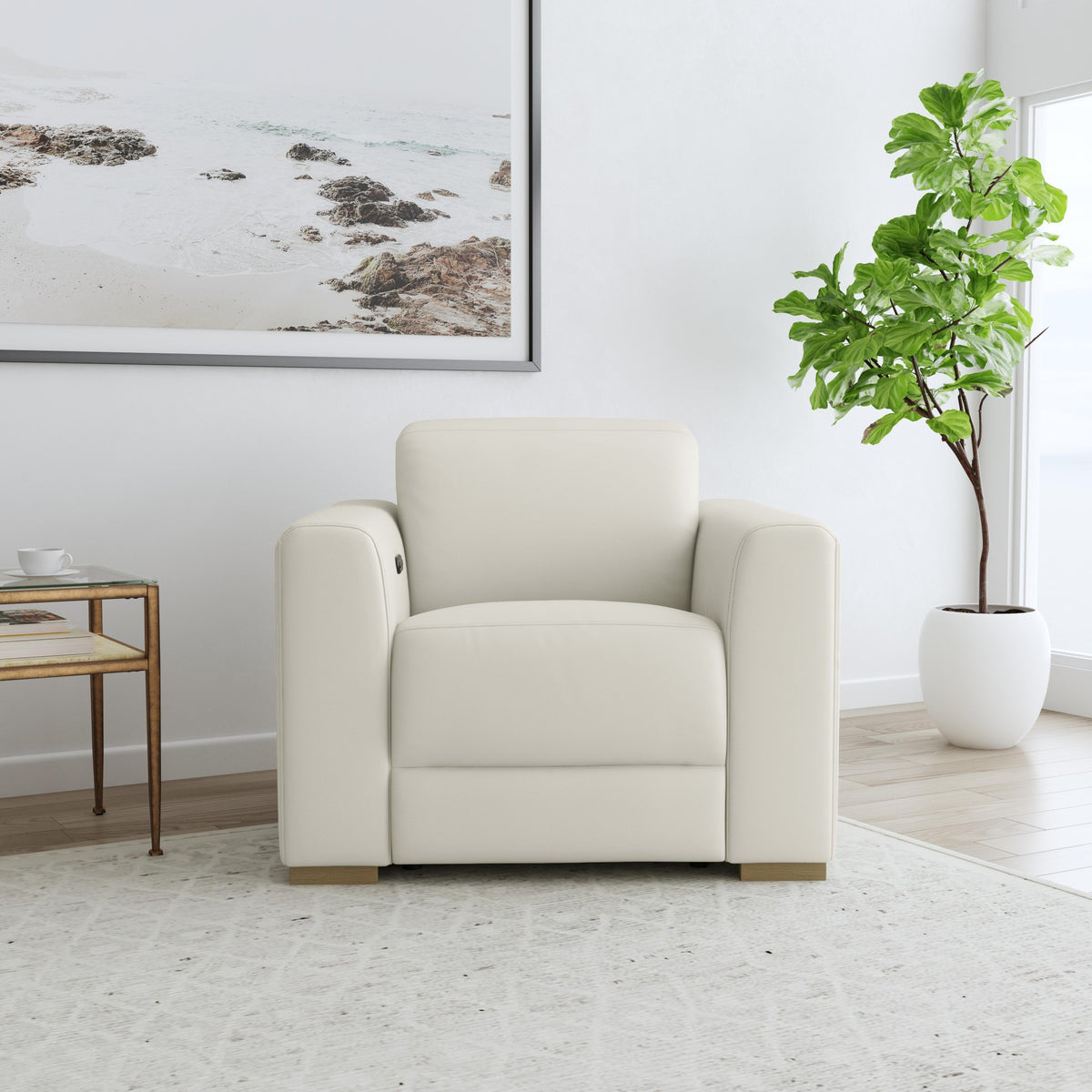Aurora Leather Power Recliner with Power Headrest