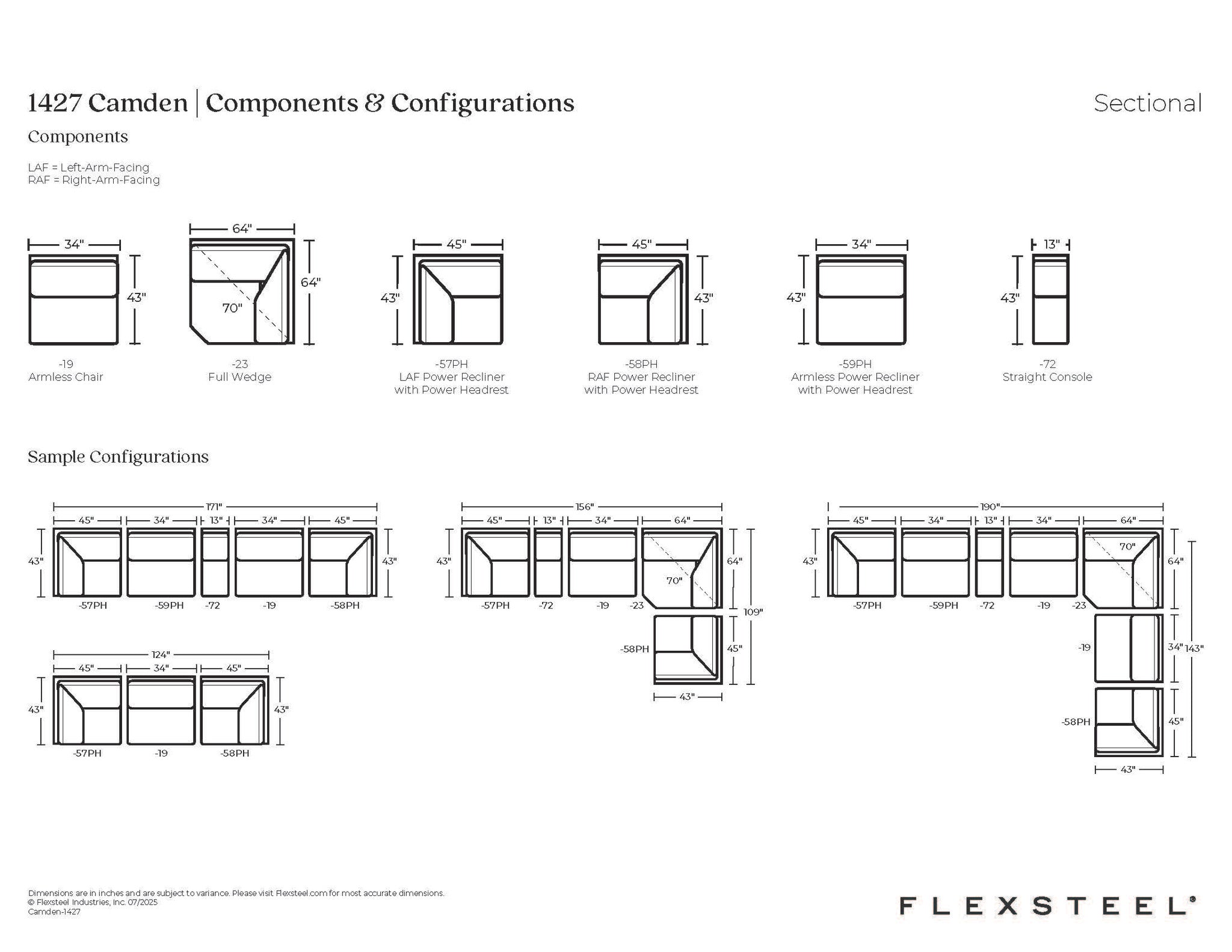 Camden Dusty Taupe Leather Power Reclining Sectional with Power Headrest