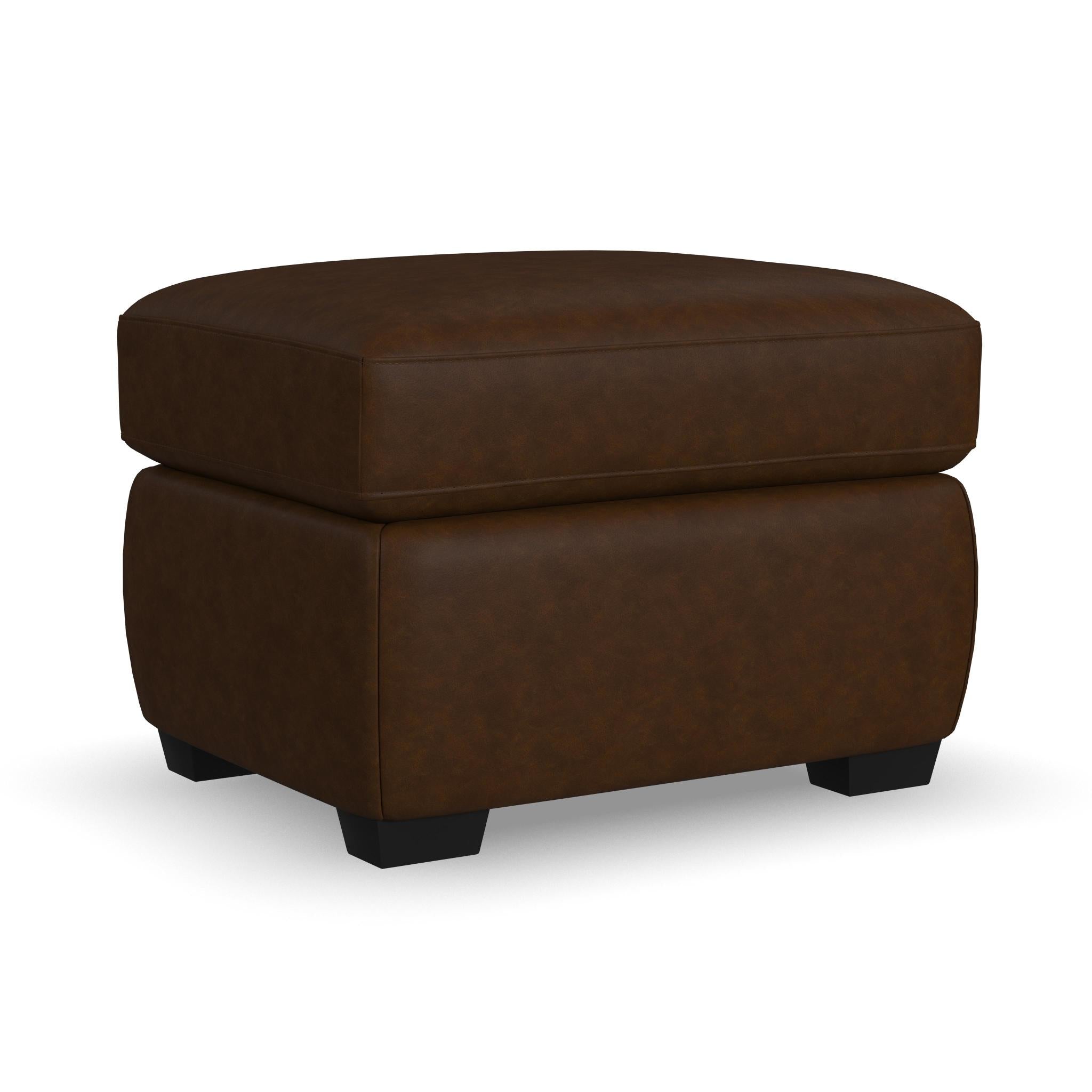 Hudson Woodland Leather Ottoman