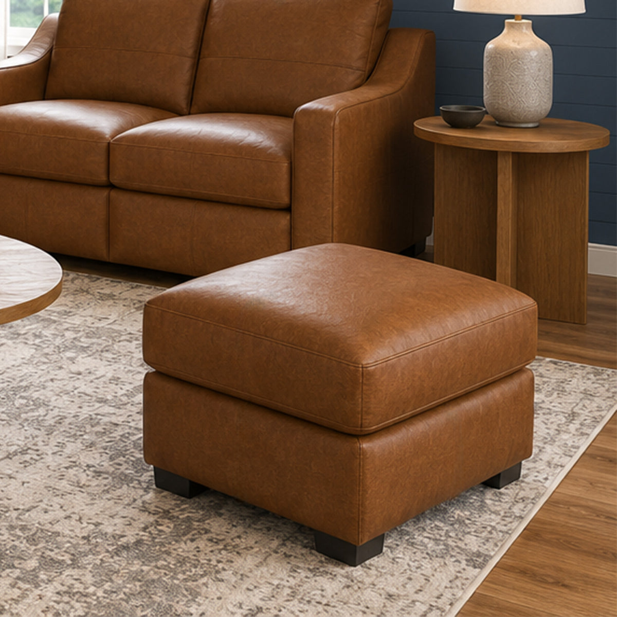 Hudson Leather Ottoman