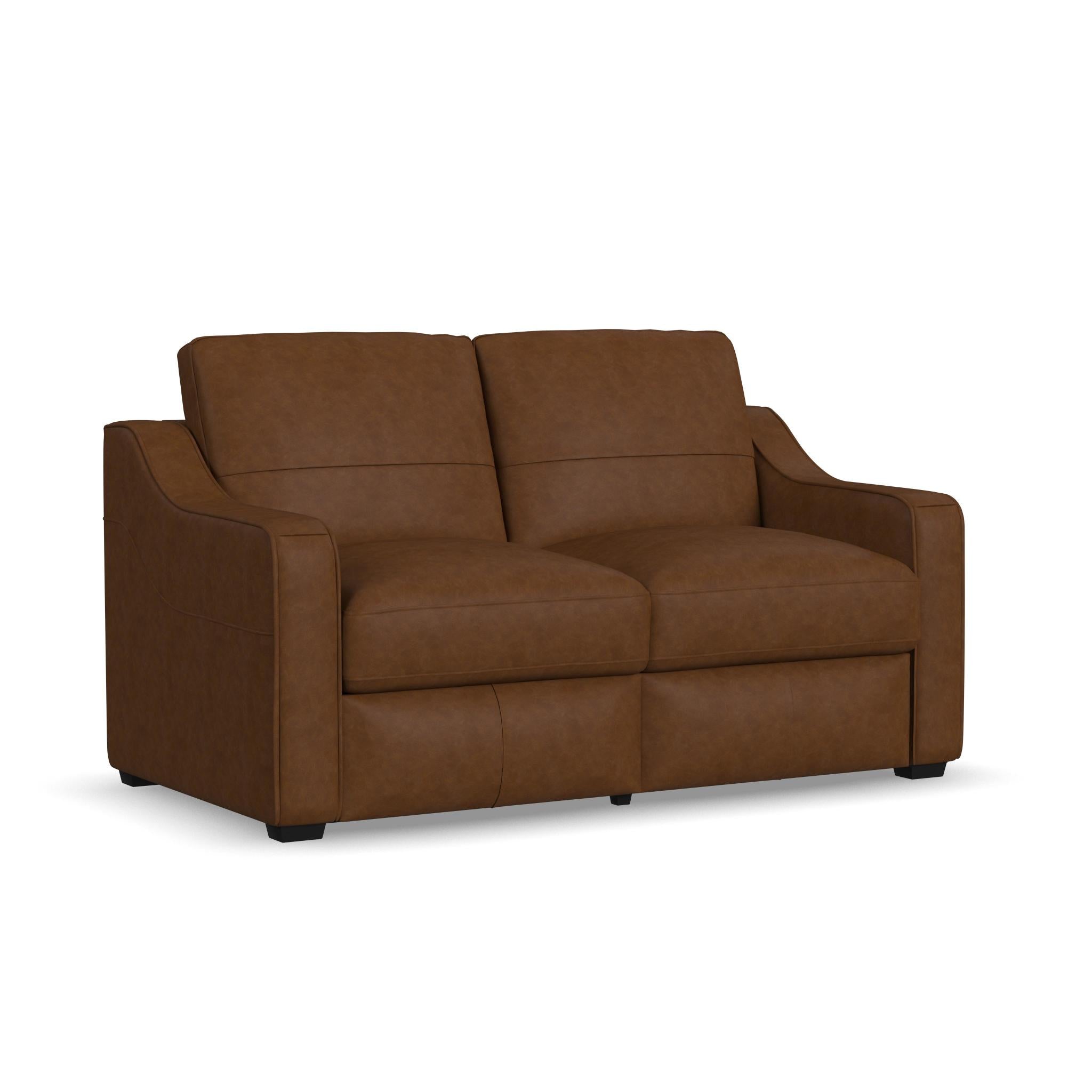 Hudson Autumn Leather Loveseat