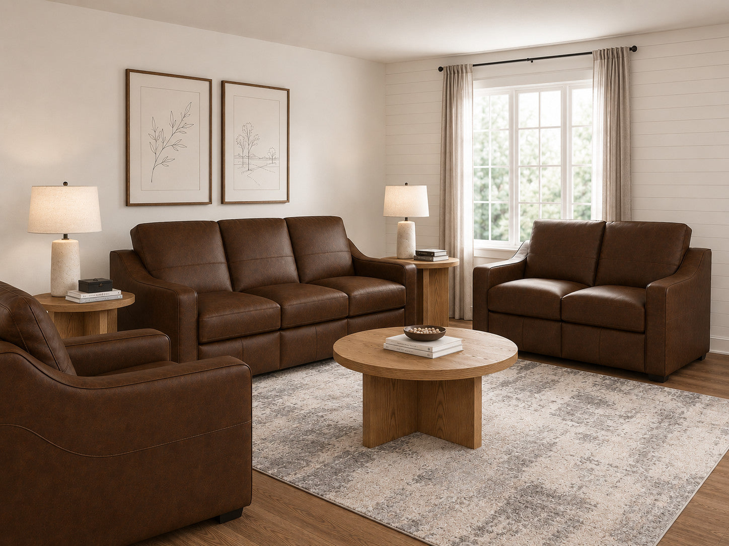 Hudson Woodland Leather Sofa