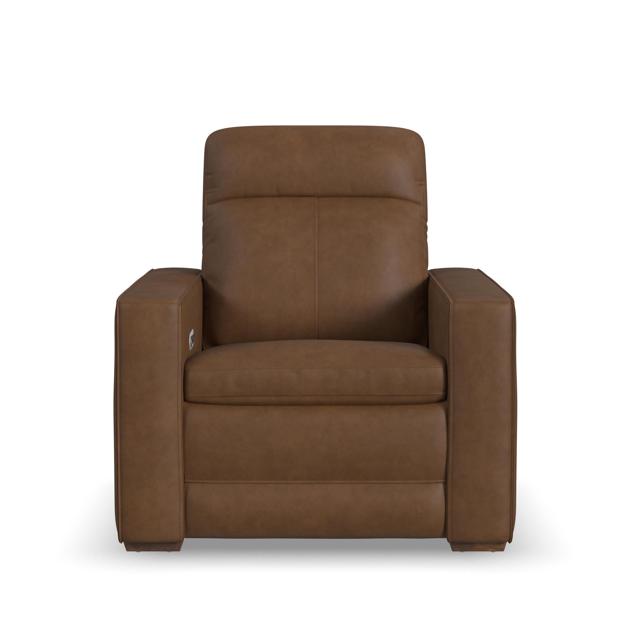 Dutch Leather Power Recliner with Power Headrest & Lumbar