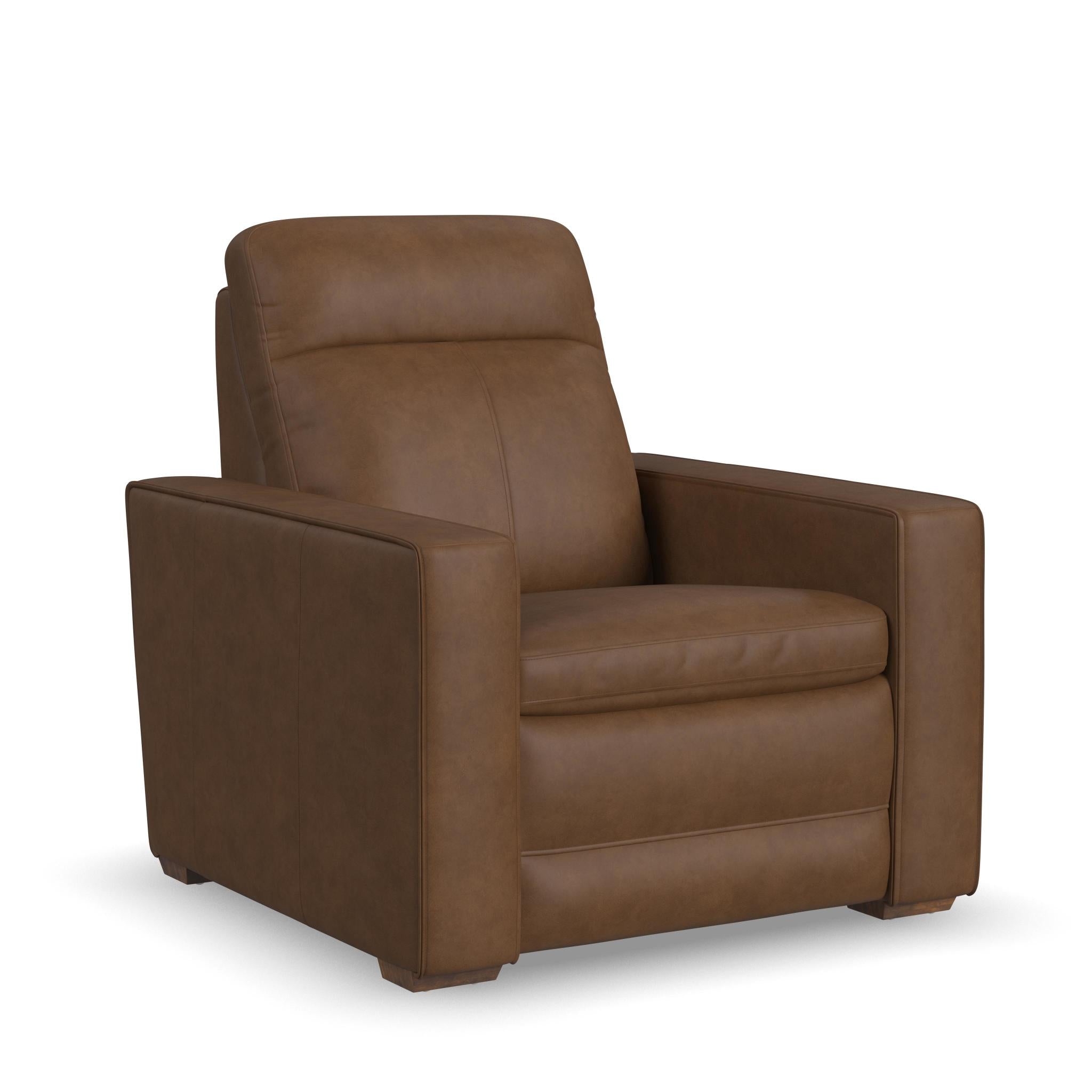 Dutch Brown Leather Power Recliner with Power Headrest & Lumbar