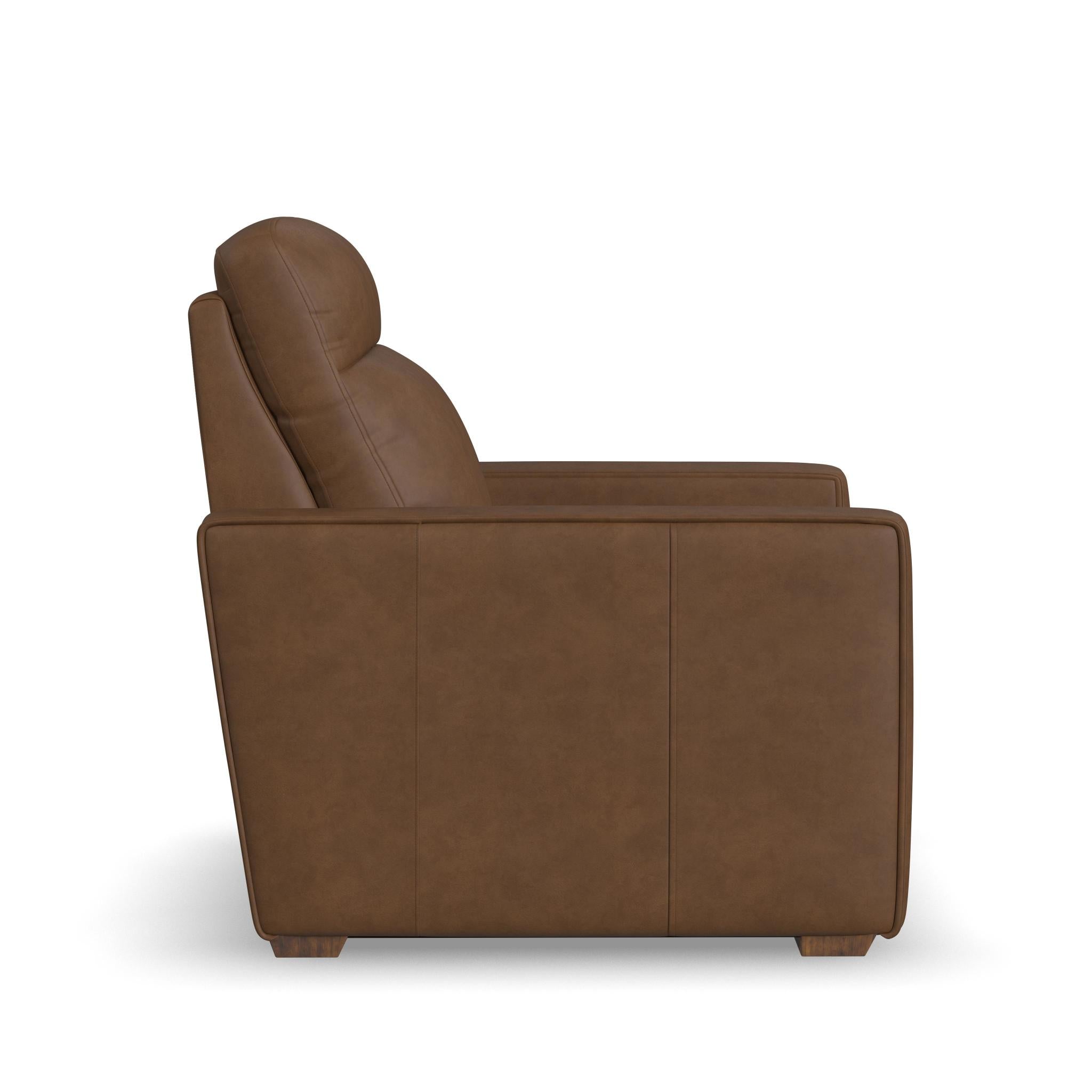 Dutch Brown Leather Power Recliner with Power Headrest & Lumbar