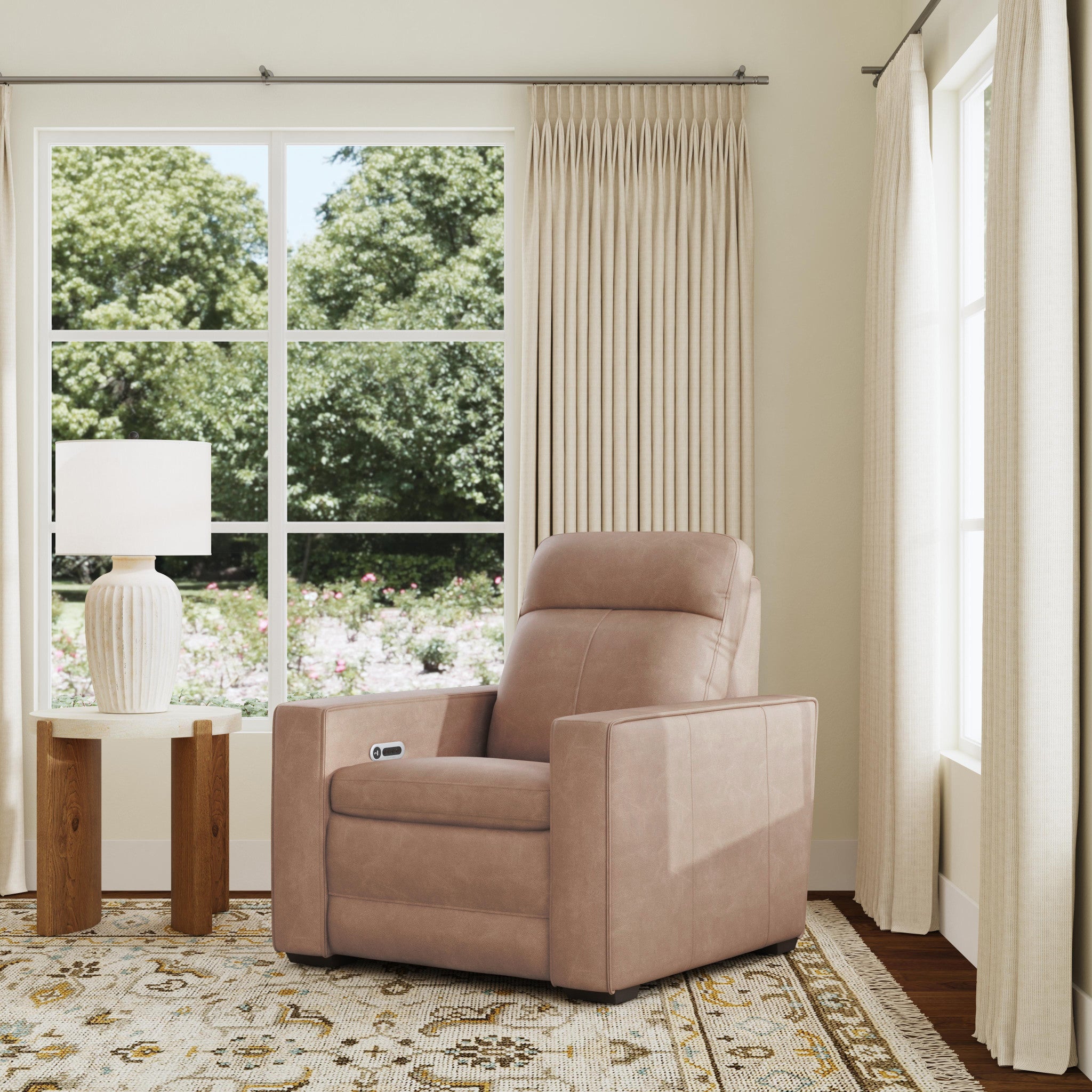 Dutch Leather Power Recliner with Power Headrest & Lumbar