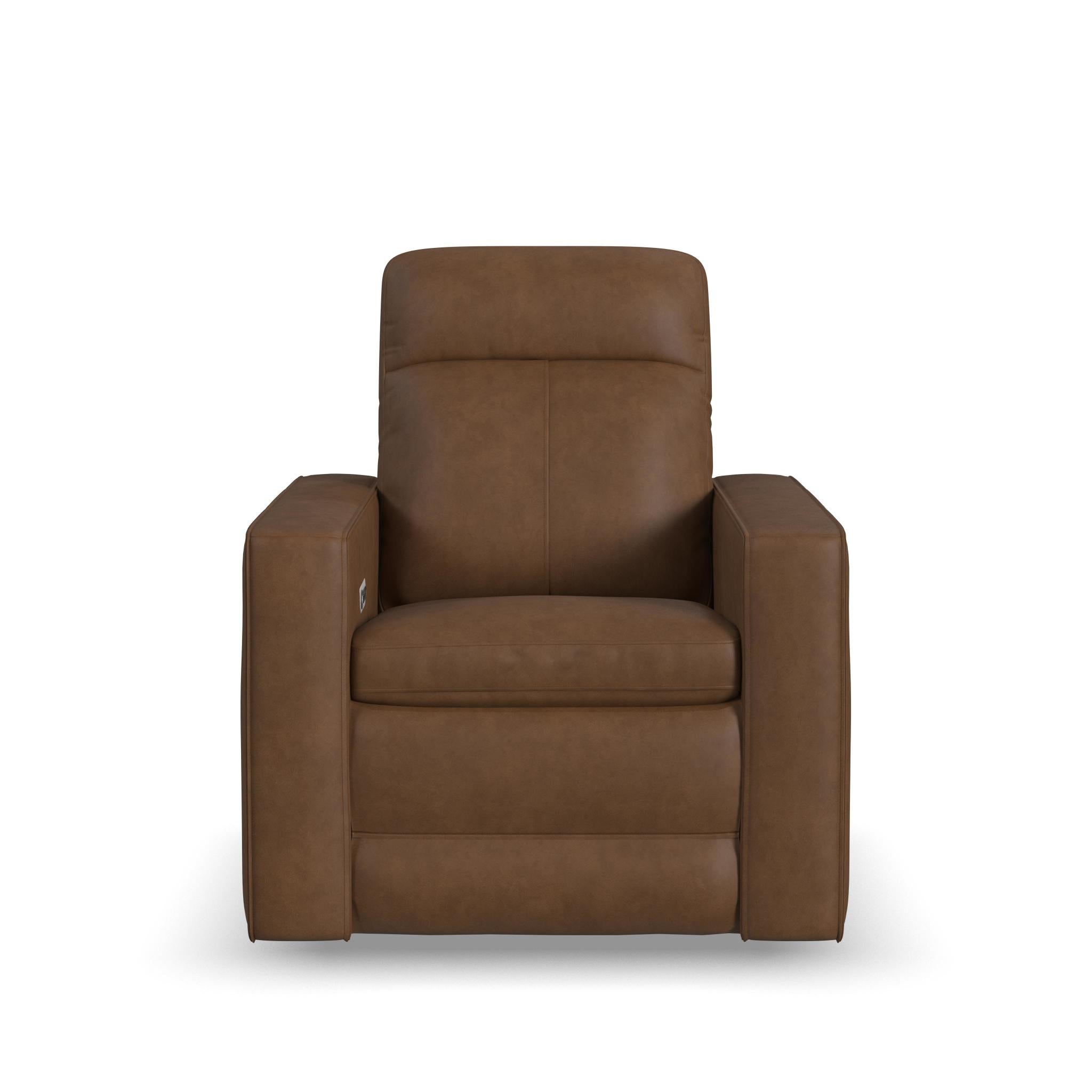 Dutch Leather Power Swivel Gliding Recliner with Power Headrest, Lumbar, Heat & Massage