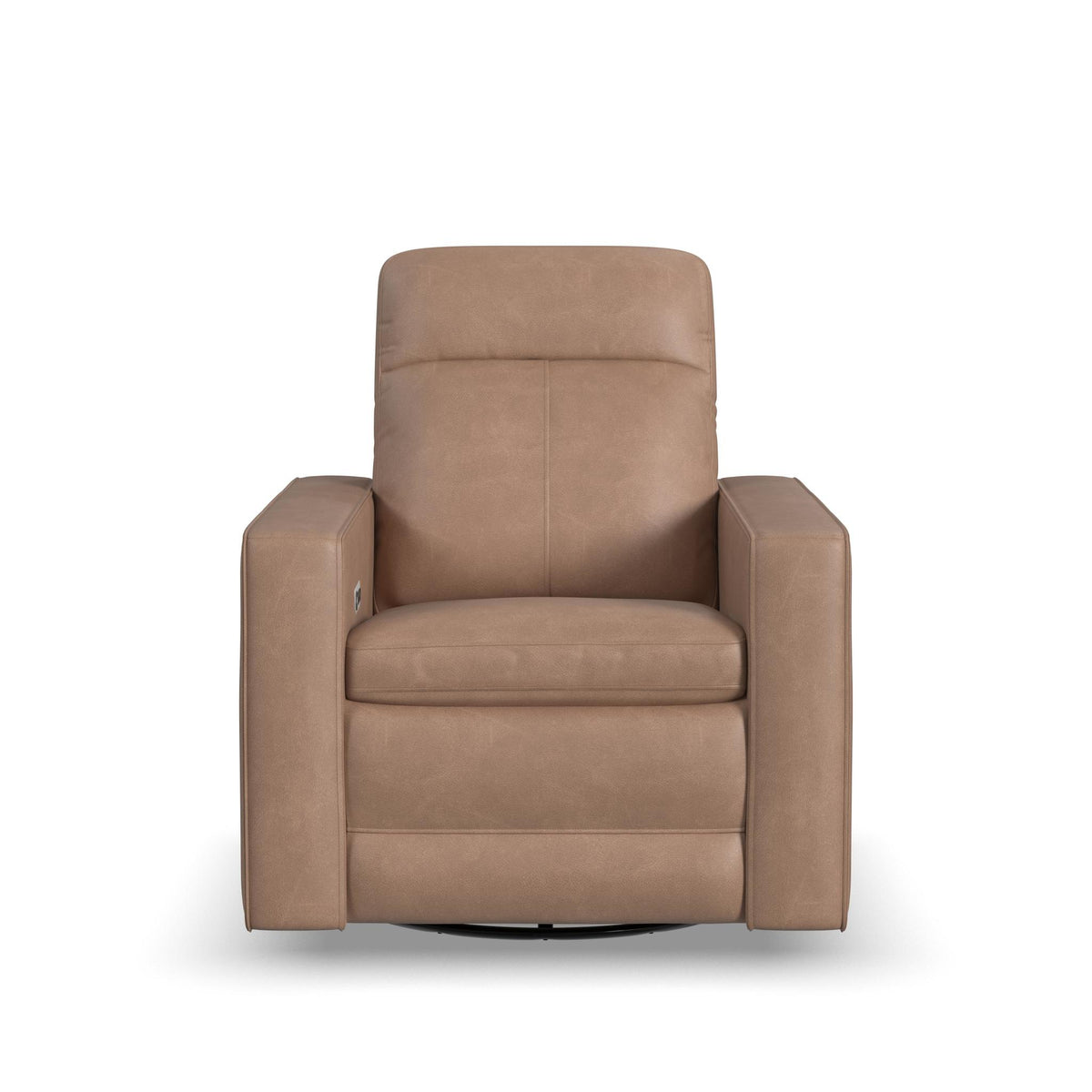 Dutch Leather Power Swivel Gliding Recliner with Power Headrest, Lumbar, Heat & Massage
