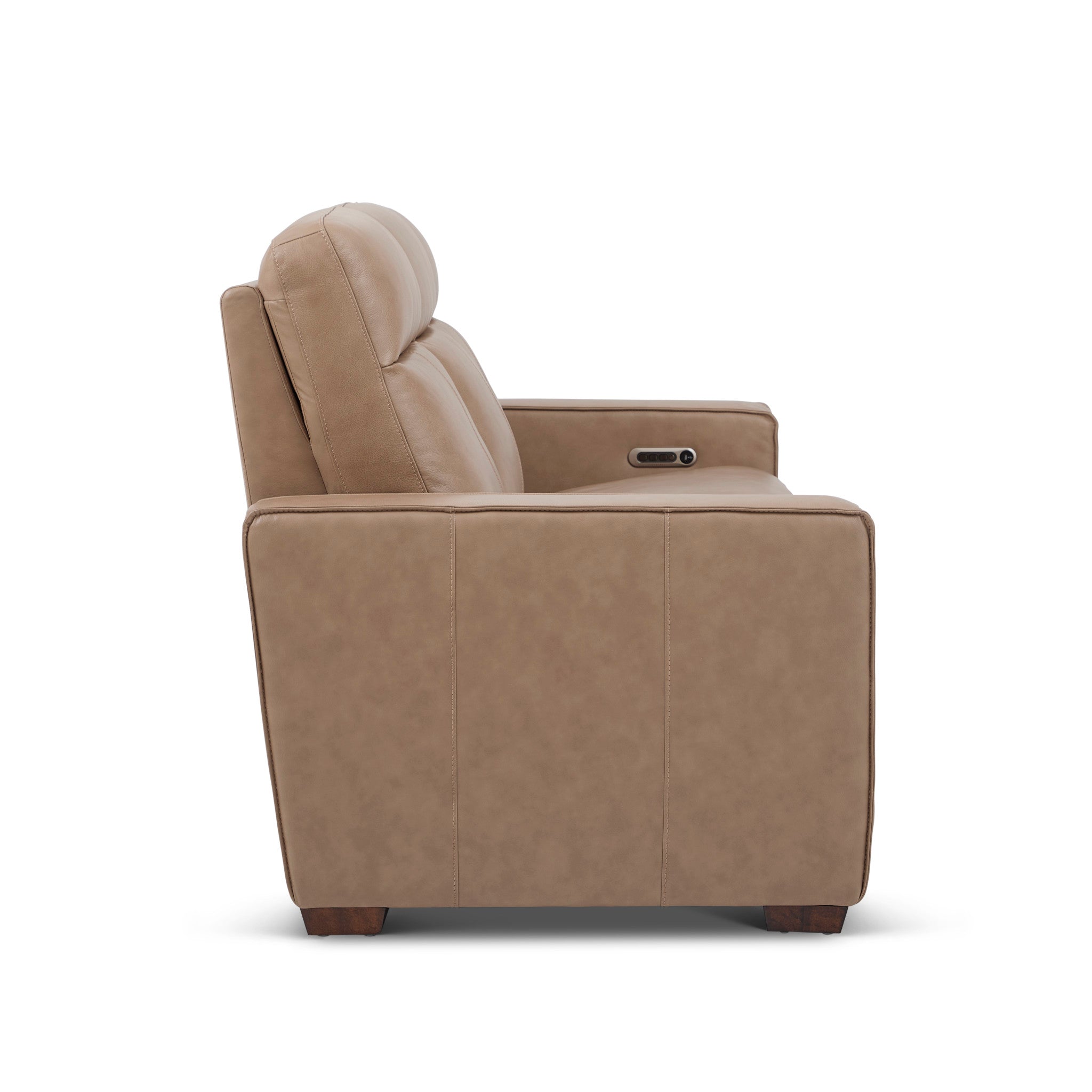 Dutch Leather Power Reclining Sofa with Console, Power Headrest, & Lumbar