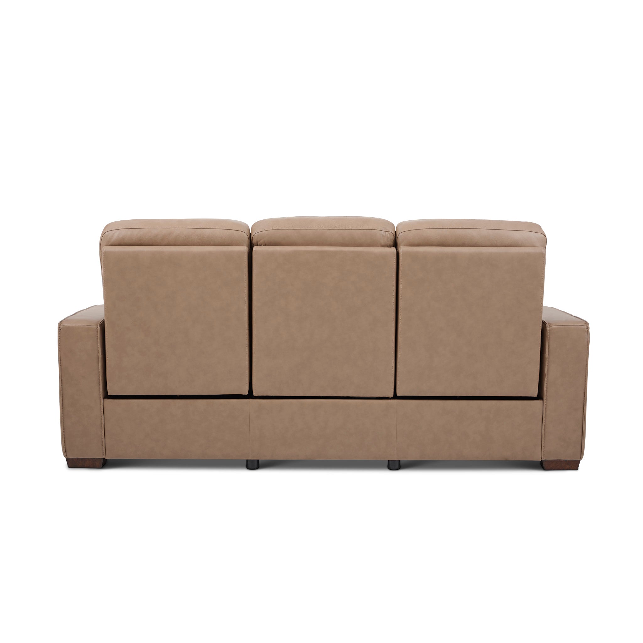 Dutch Leather Power Reclining Sofa with Console, Power Headrest