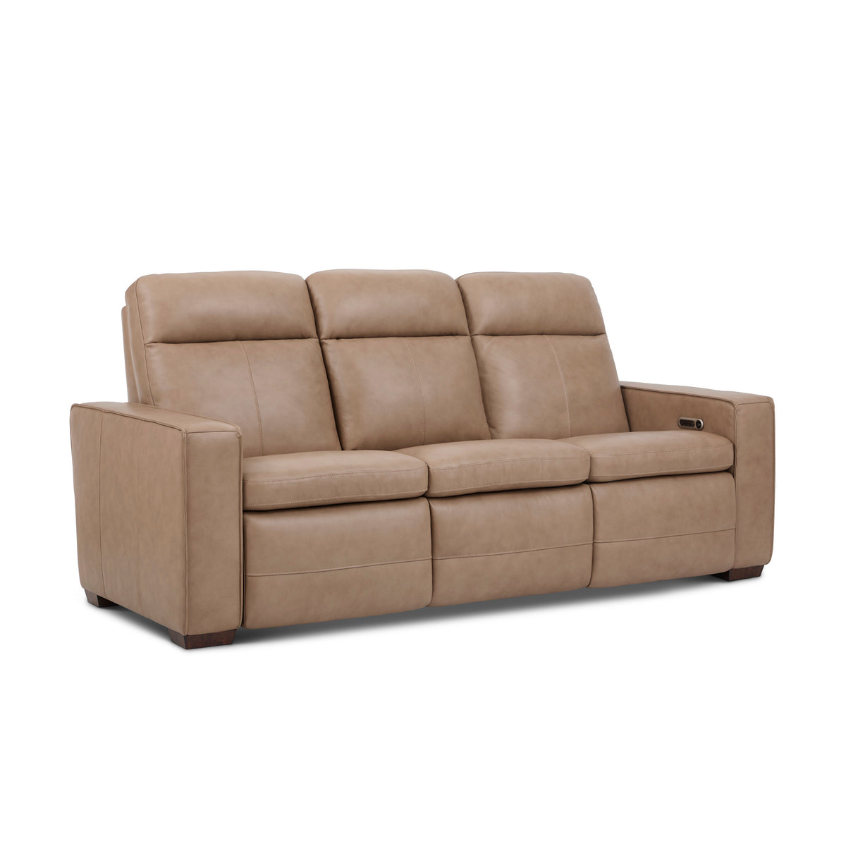 Dutch Leather Power Reclining Sofa with Console, Power Headrest, & Lumbar