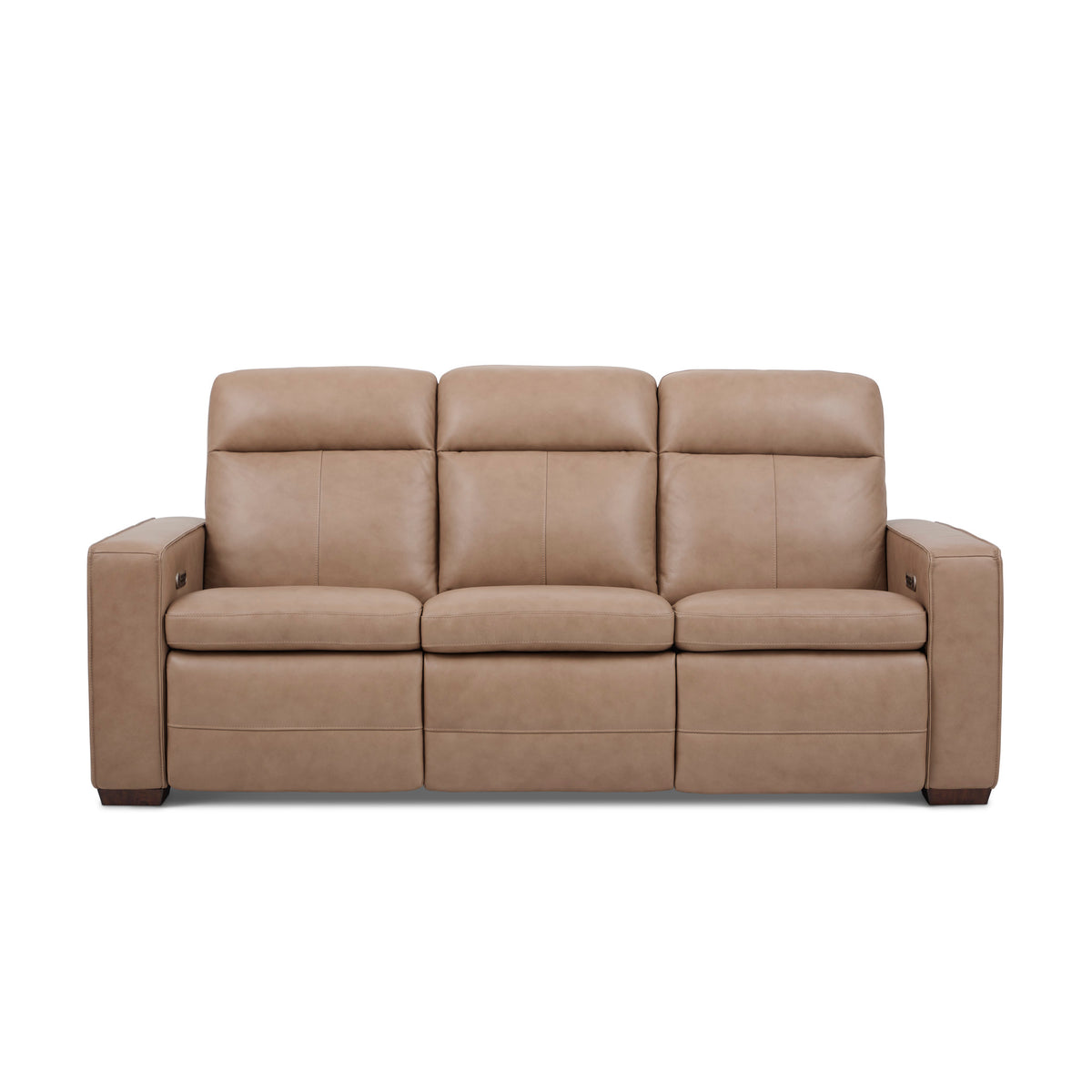 Dutch Leather Power Reclining Sofa with Console, Power Headrest, & Lumbar