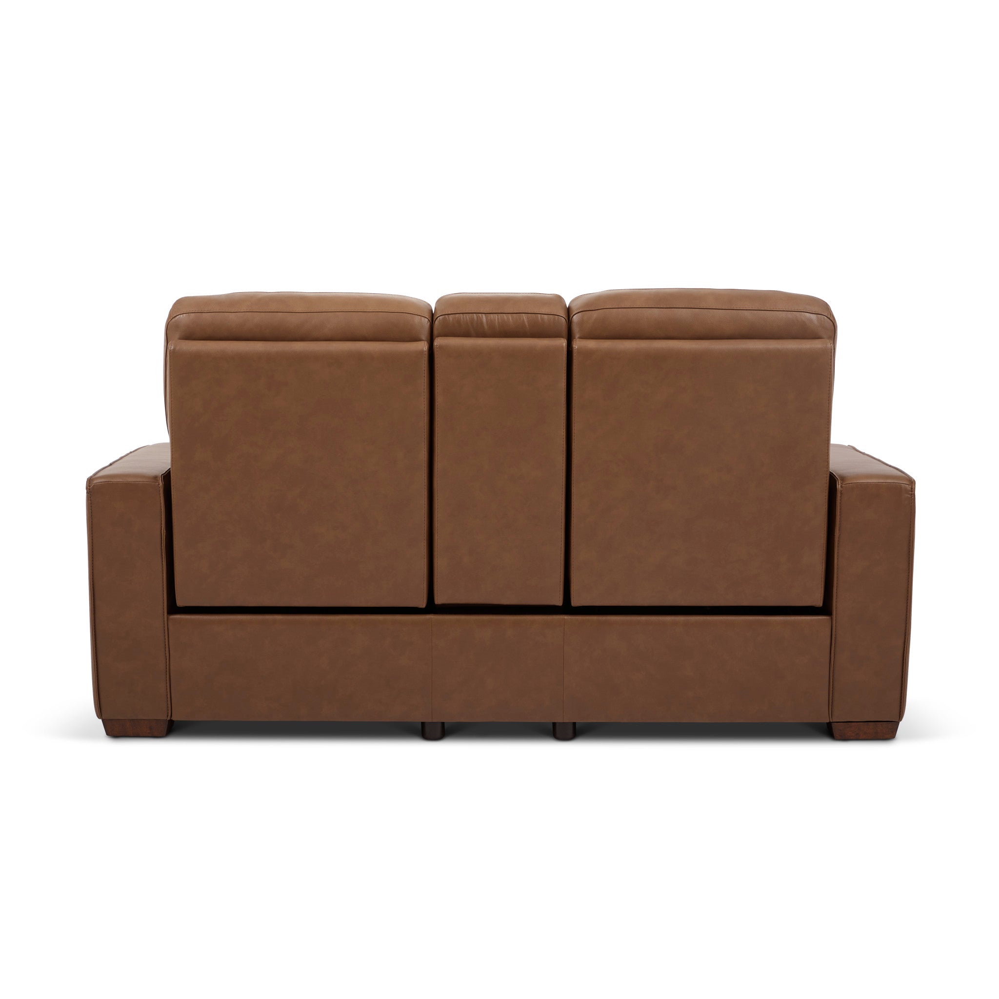 Dutch Leather Power Reclining Loveseat with Console, Power Headrest & Lumbar