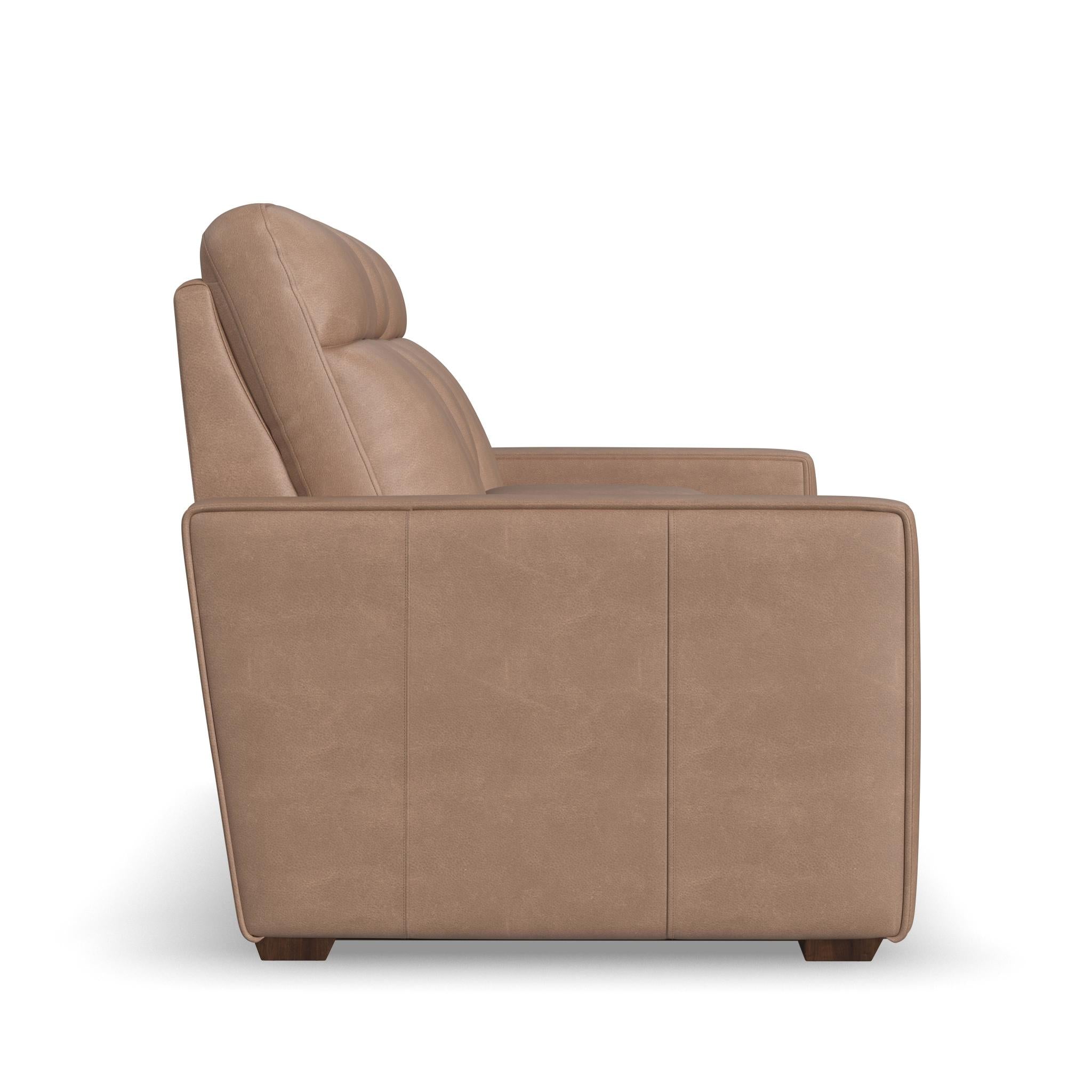 Dutch Leather Power Reclining Loveseat with Console, Power Headrest & Lumbar