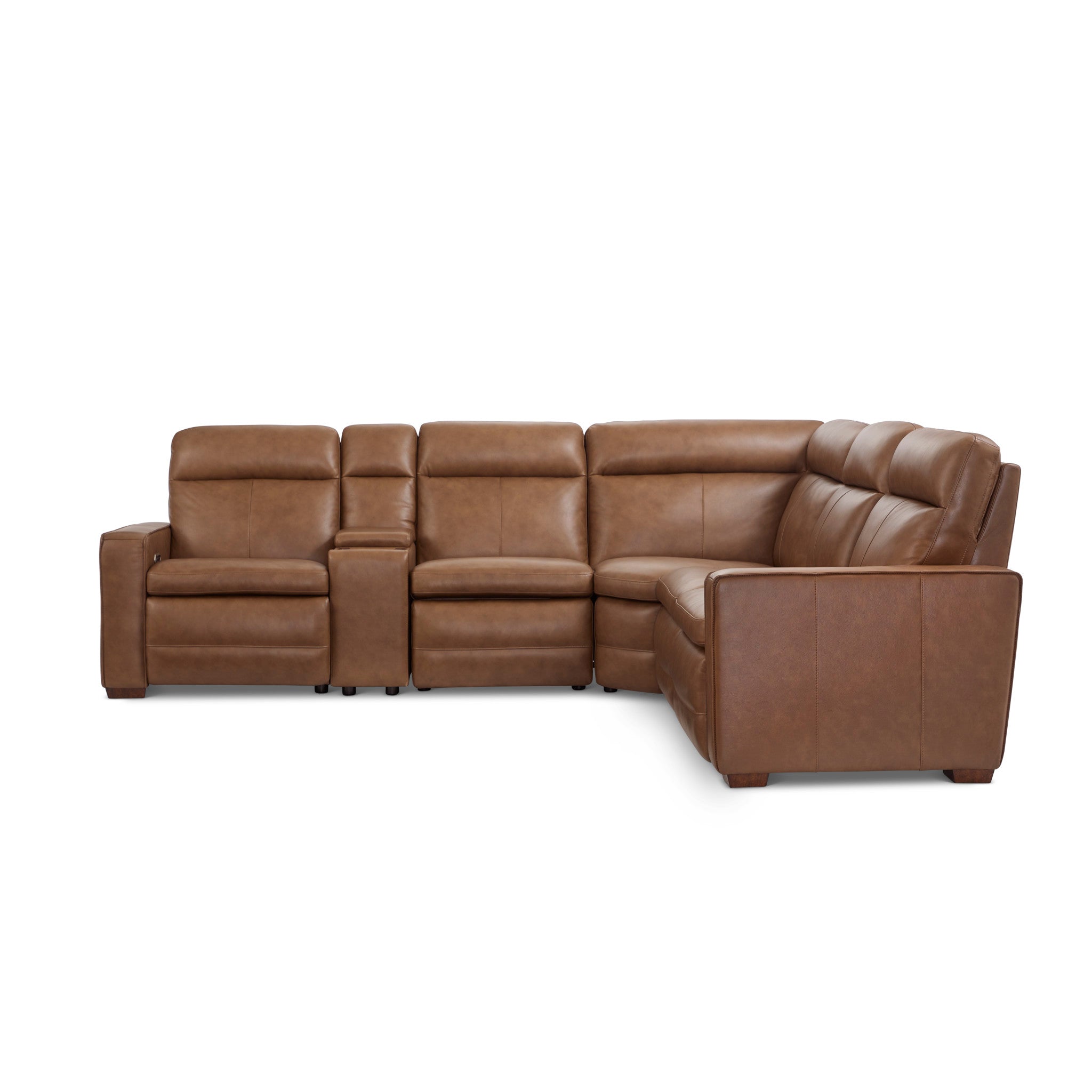 Dutch Leather Power Reclining Sectional