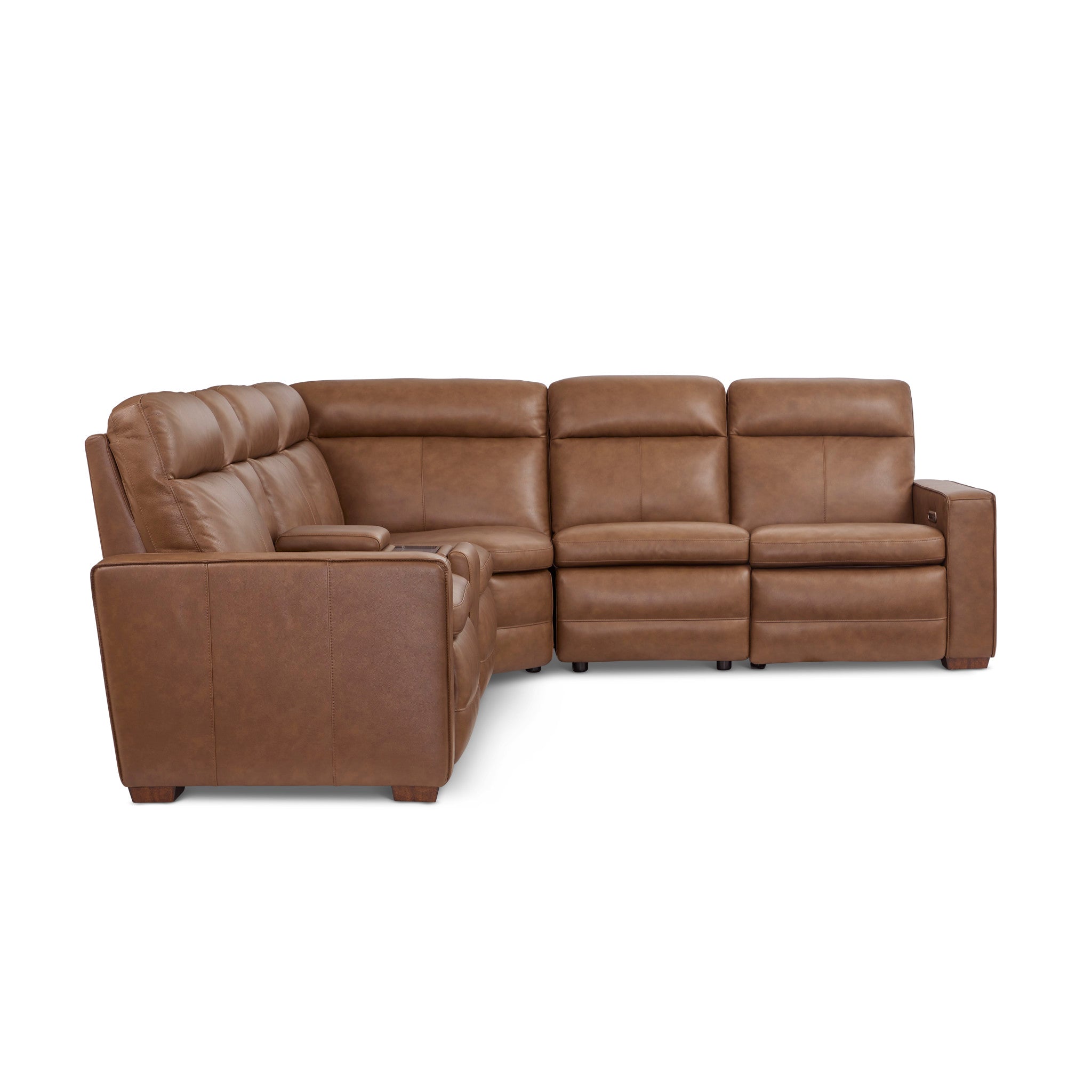 Dutch Leather Power Reclining Sectional