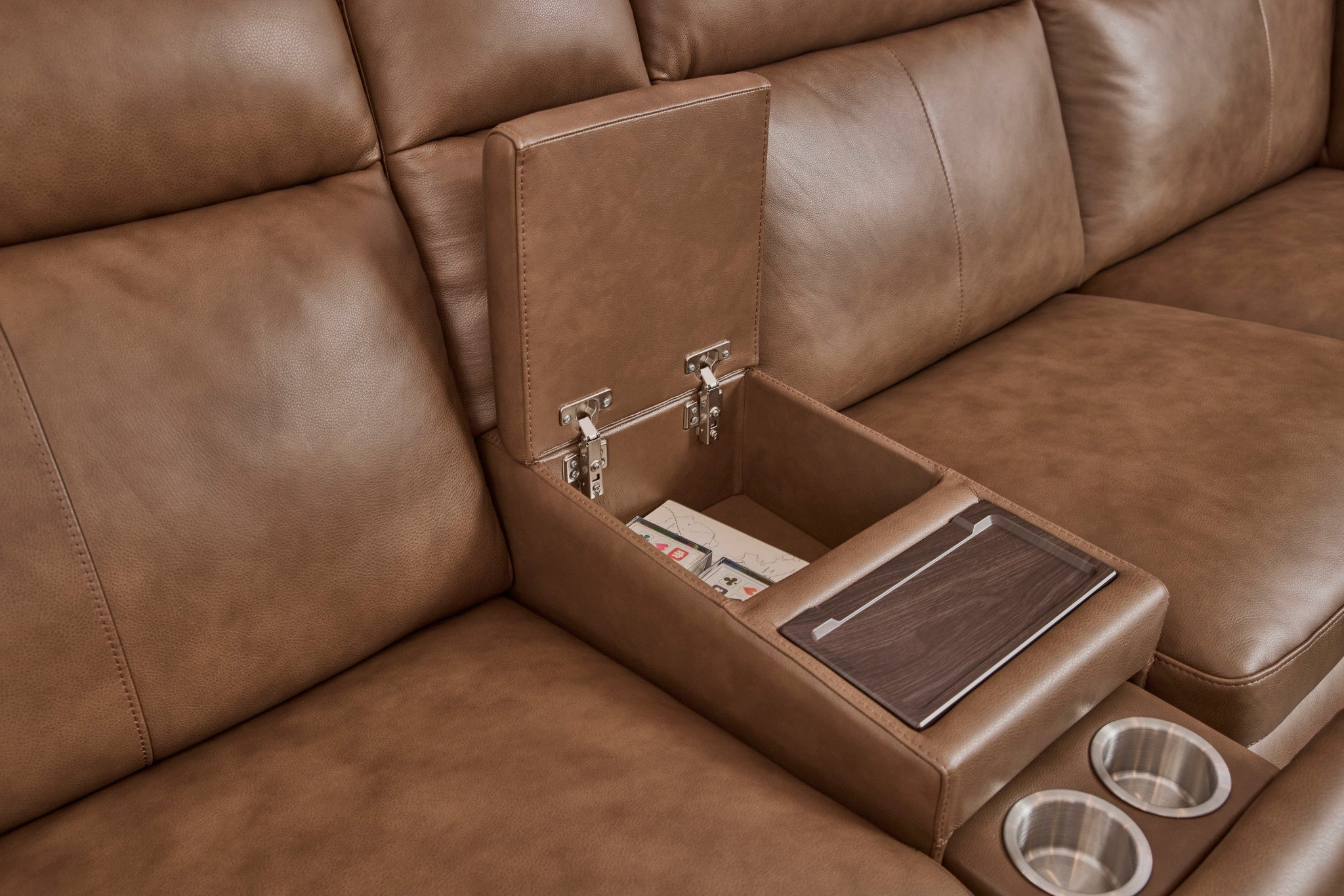 Dutch Leather Power Reclining Sectional