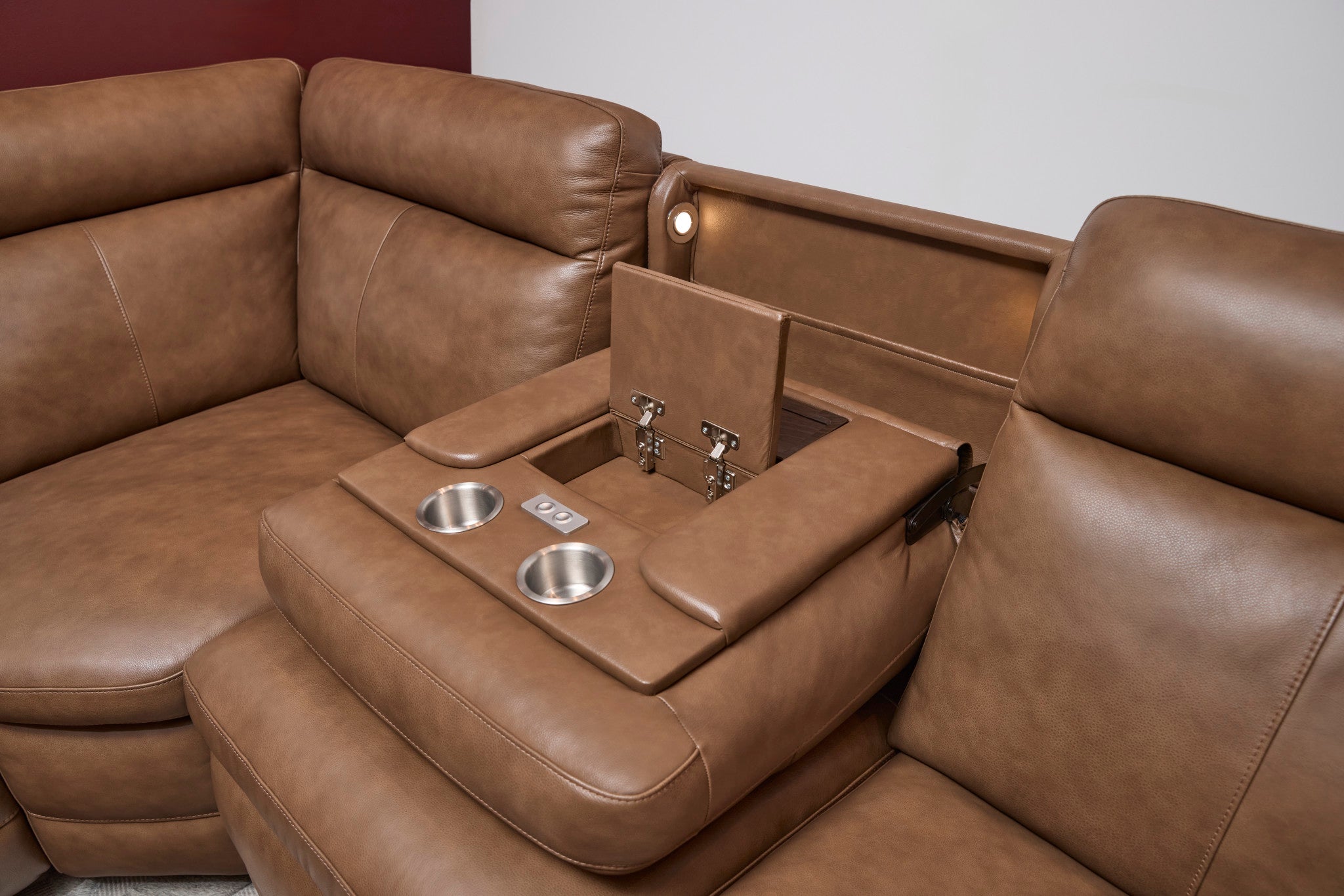 Dutch Leather Power Reclining Sectional