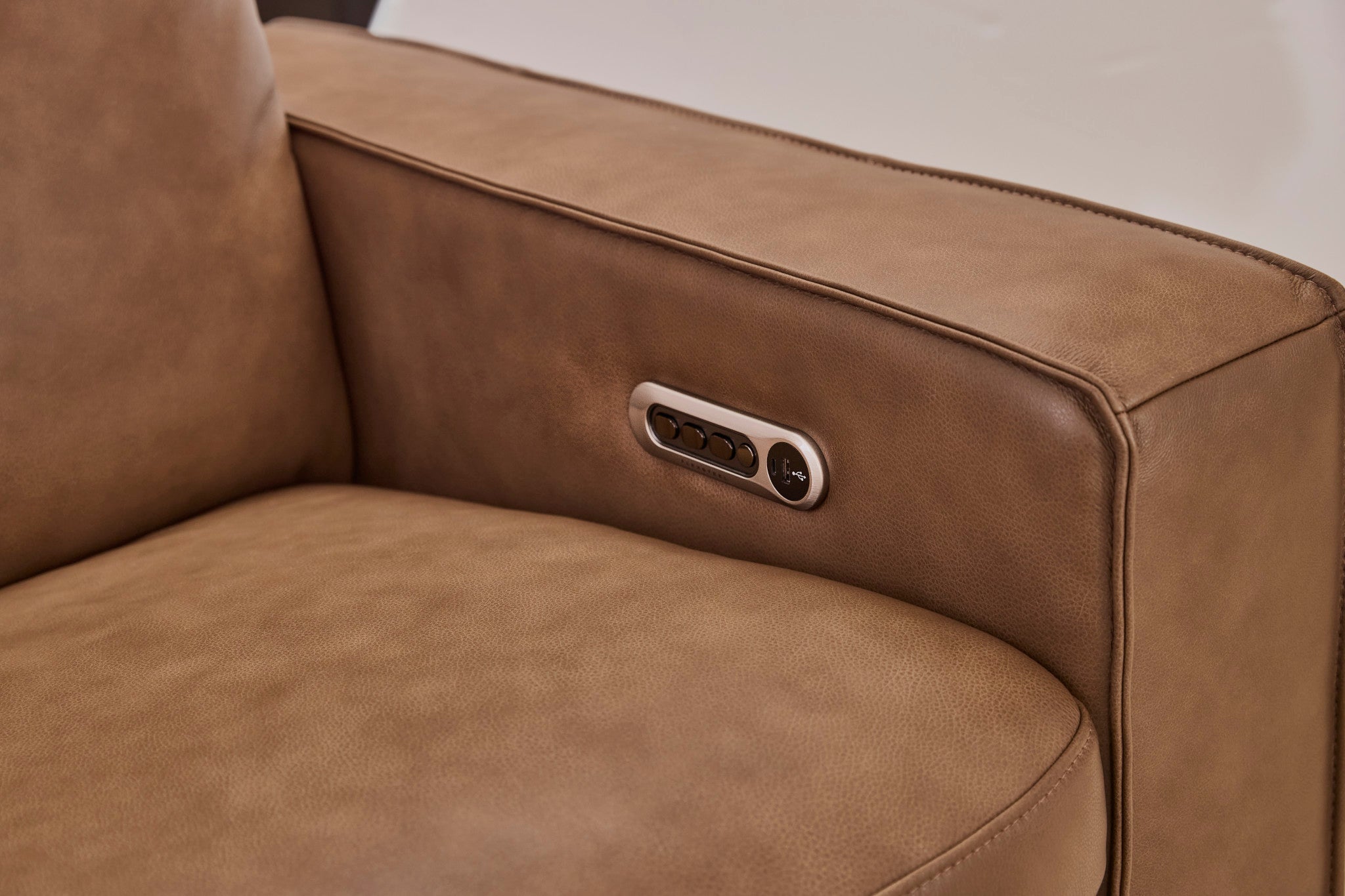 Dutch Leather Power Reclining Sectional
