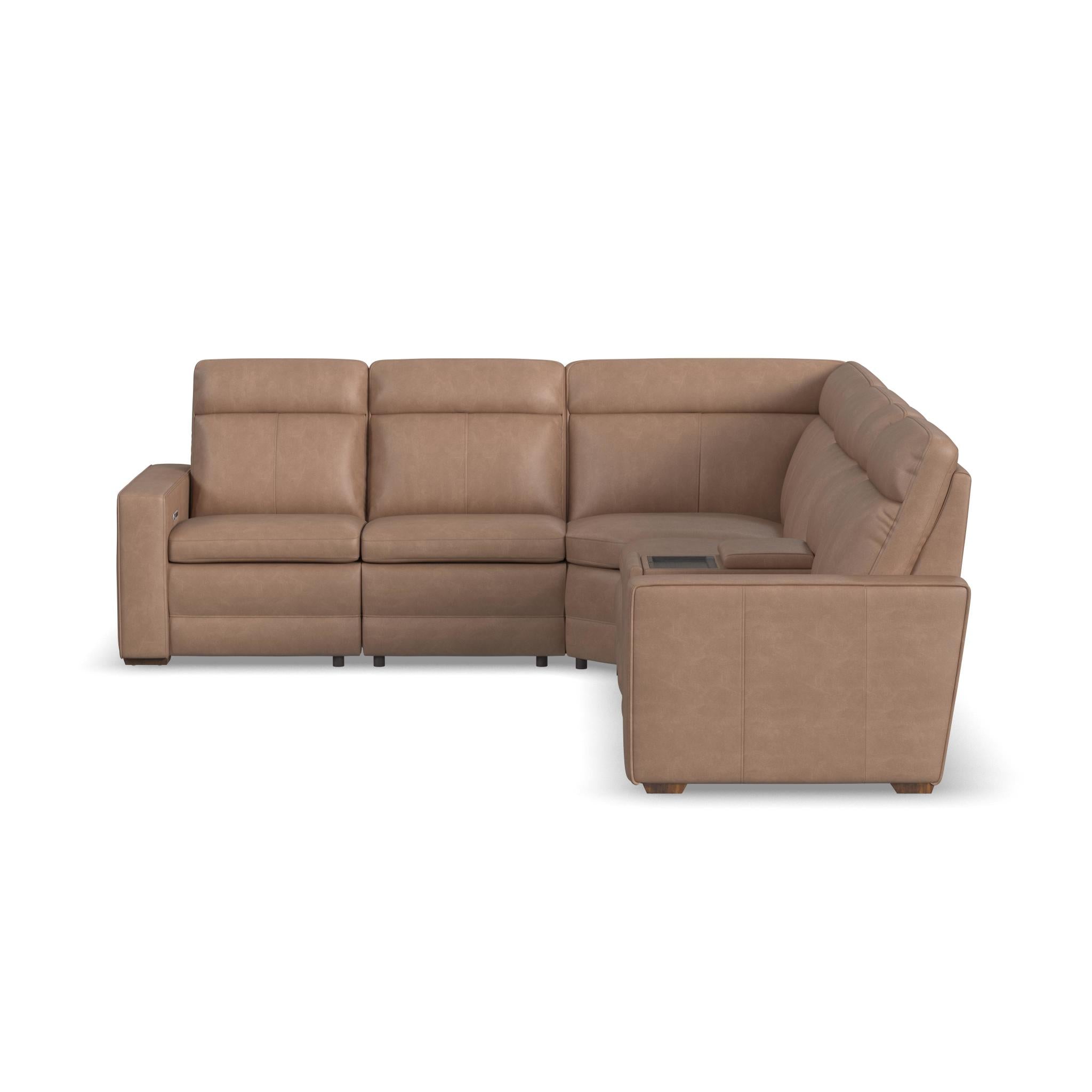 Dutch Desert Leather Power Reclining Sectional
