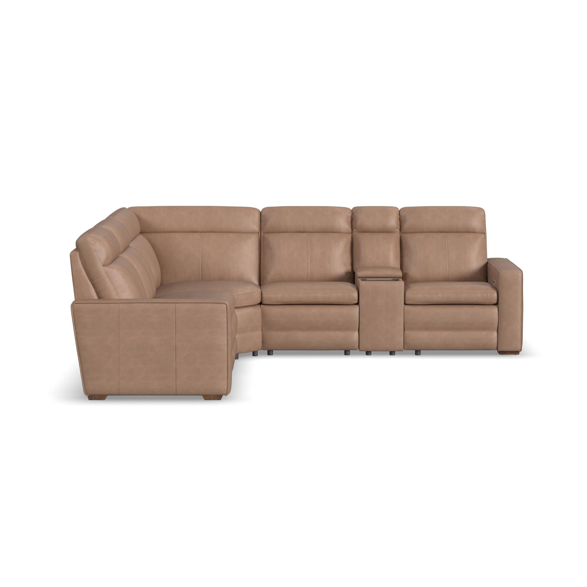 Dutch Desert Leather Power Reclining Sectional