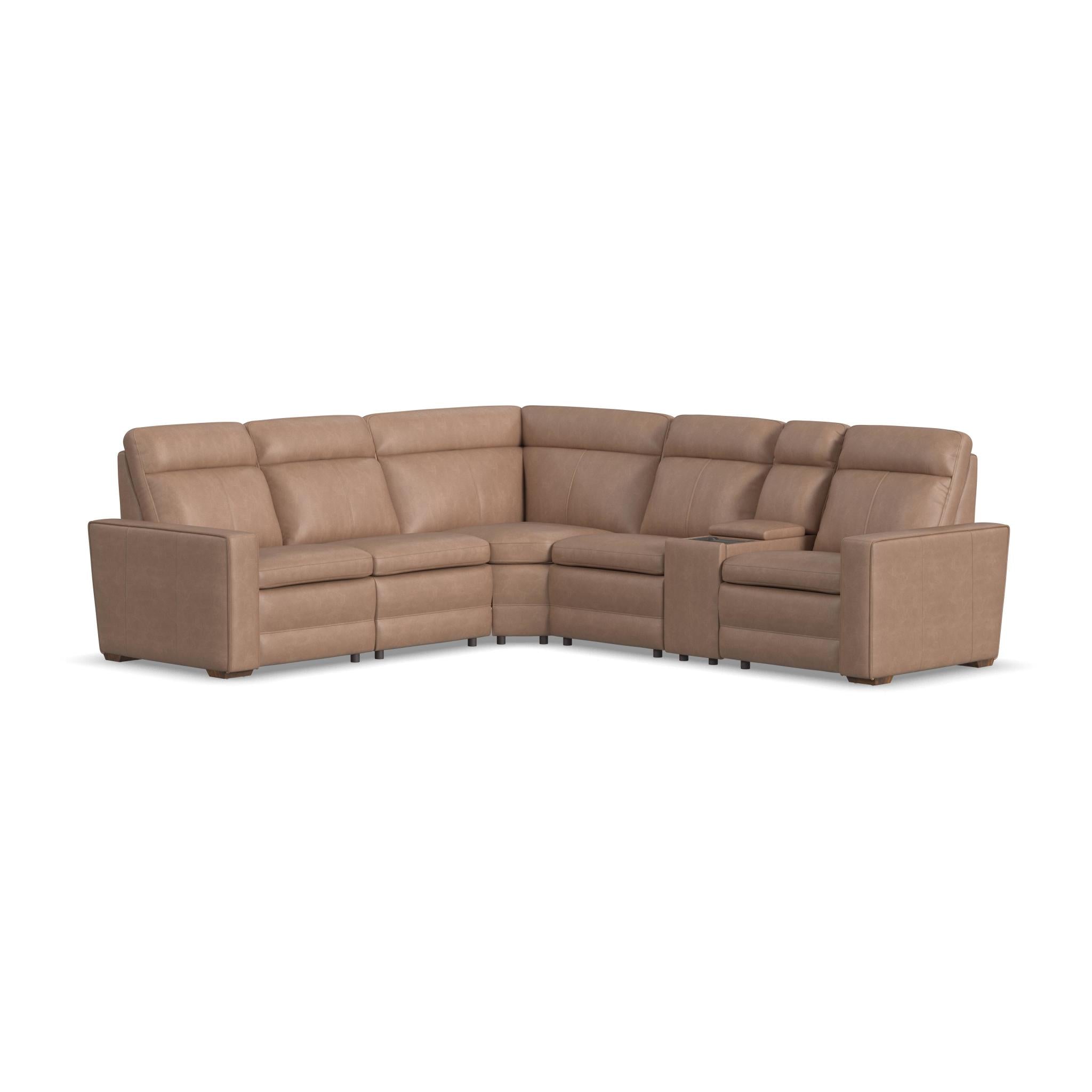 Dutch Leather Power Reclining Sectional