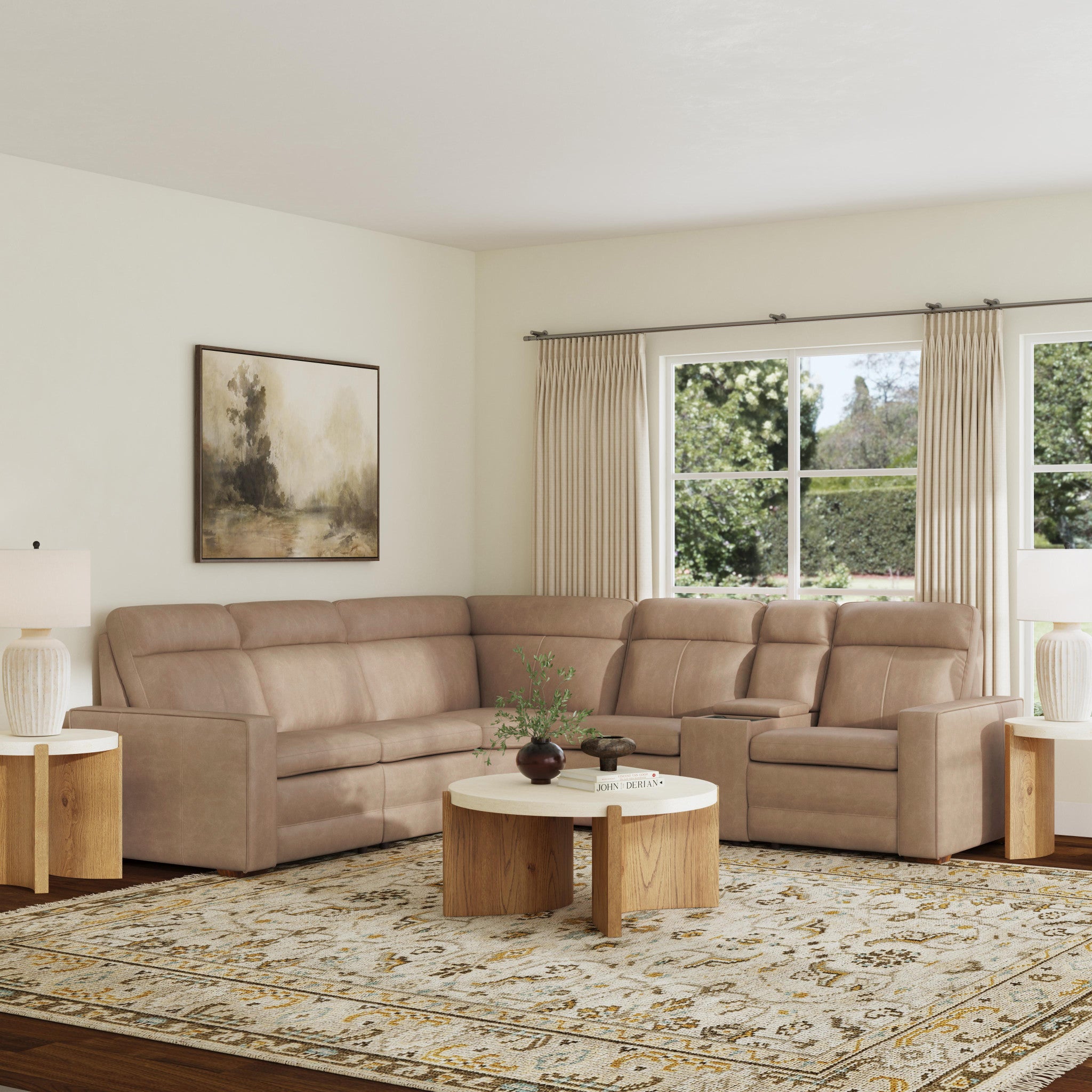 Dutch Leather Power Reclining Sectional