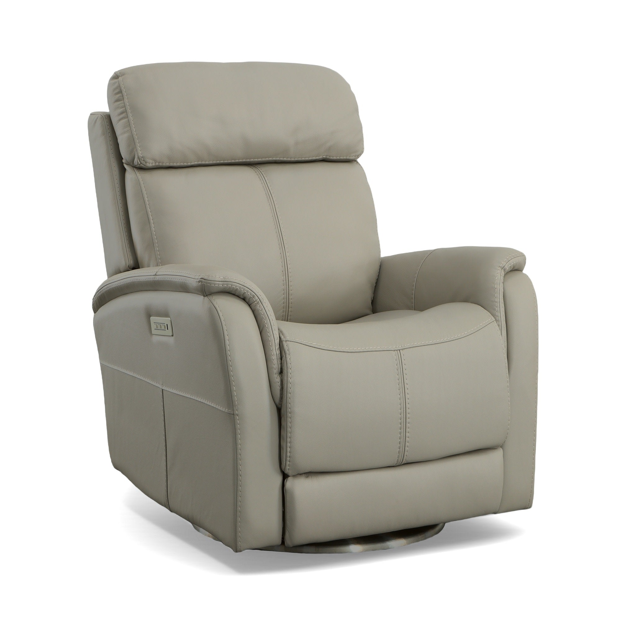View Leather Power Swivel Recliner with Power Headrest