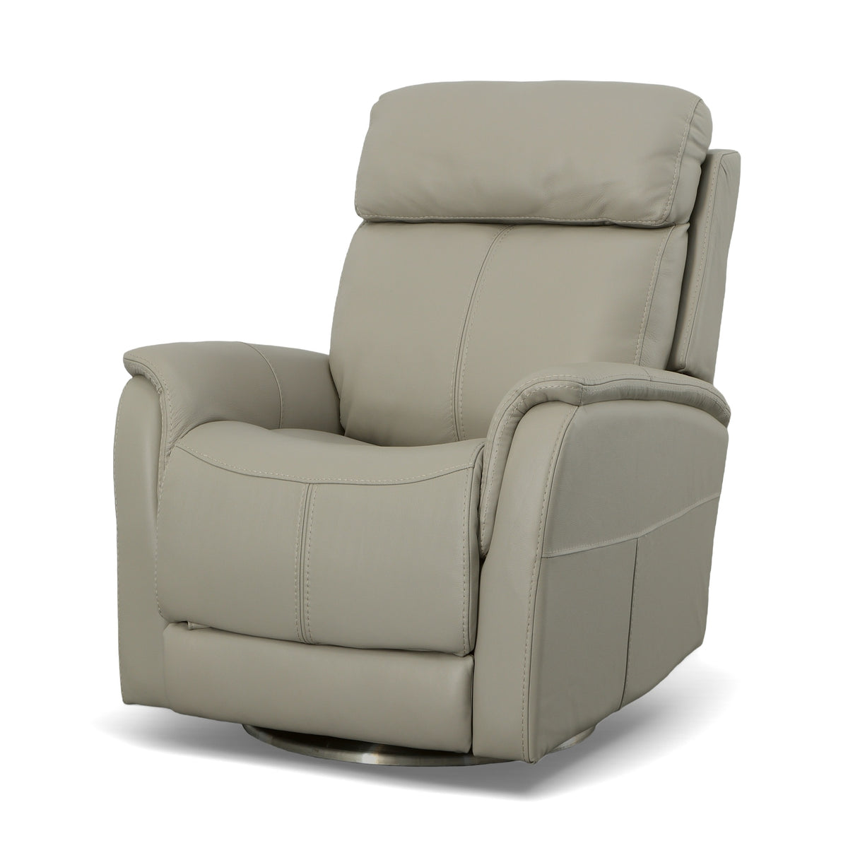 View Leather Power Swivel Recliner with Power Headrest