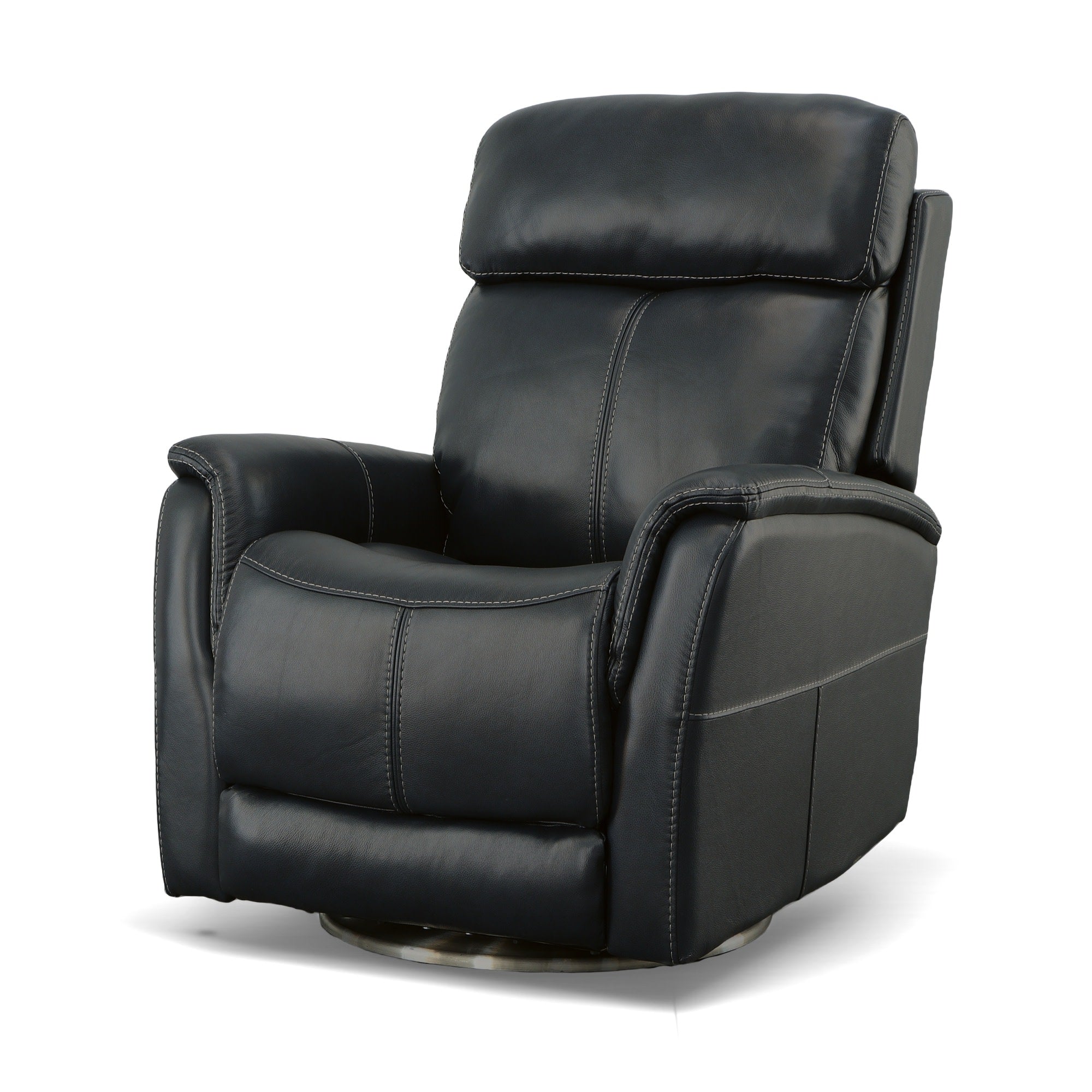 View Leather Power Swivel Recliner with Power Headrest