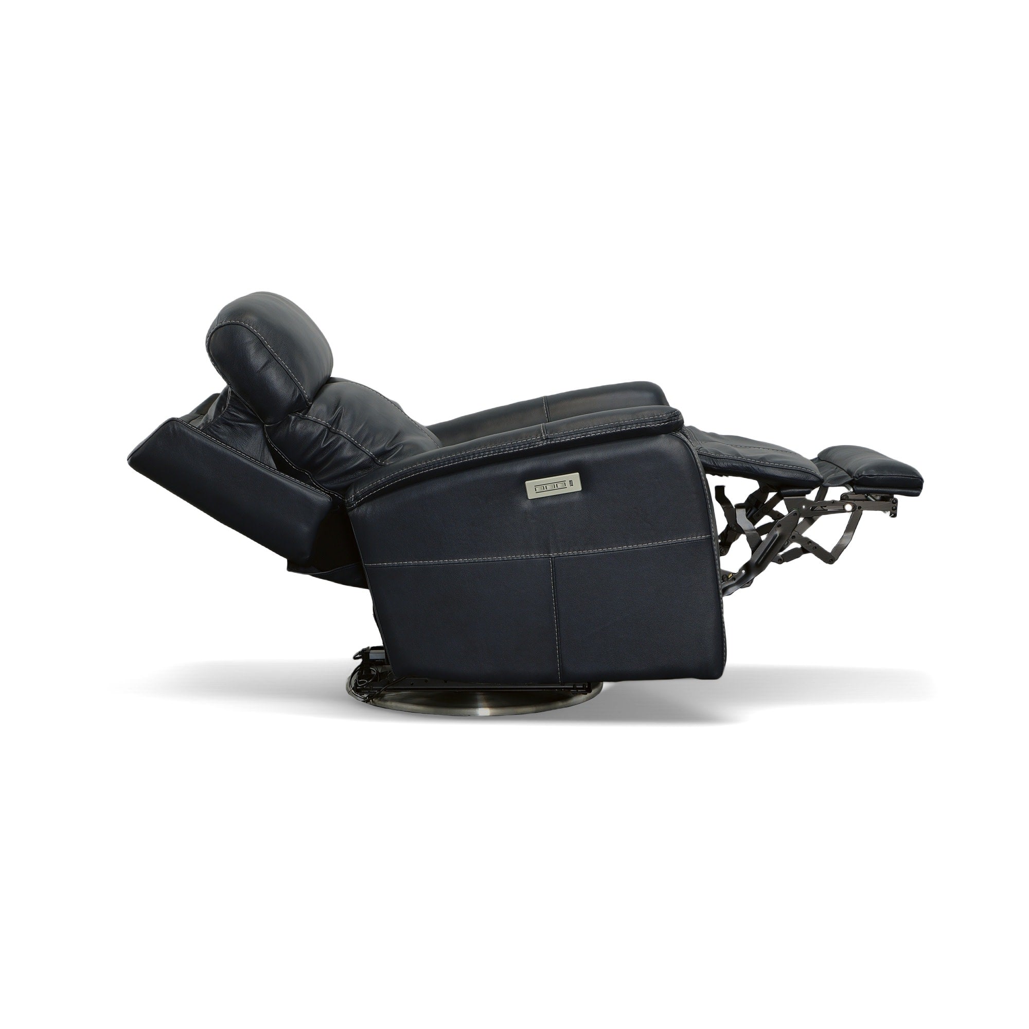 View Leather Power Swivel Recliner with Power Headrest