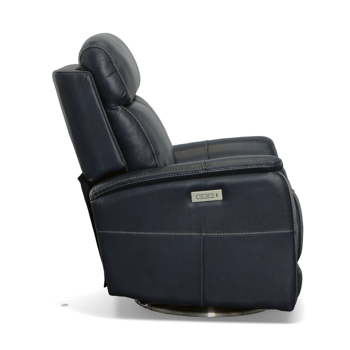 View Leather Power Swivel Recliner with Power Headrest