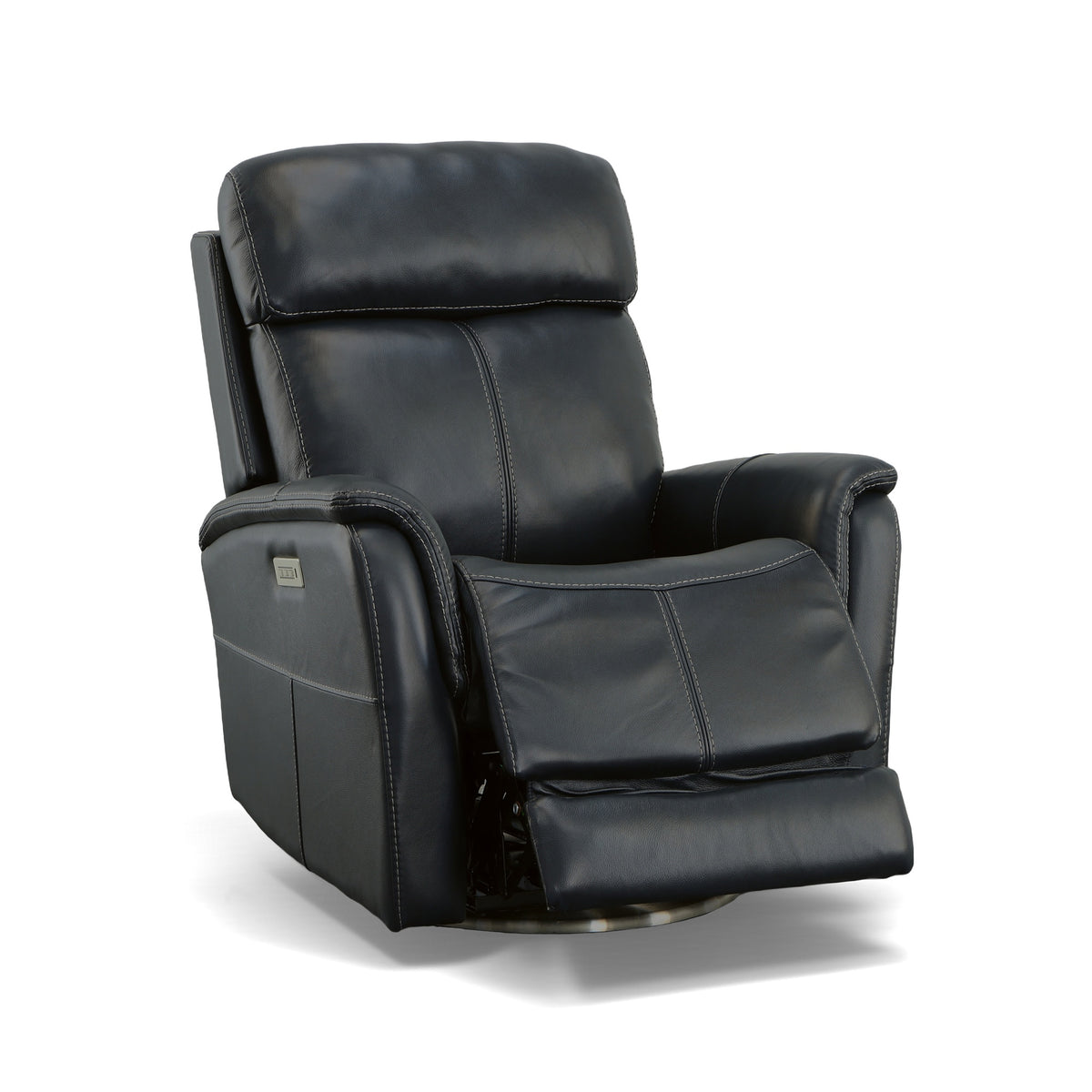 View Leather Power Swivel Recliner with Power Headrest