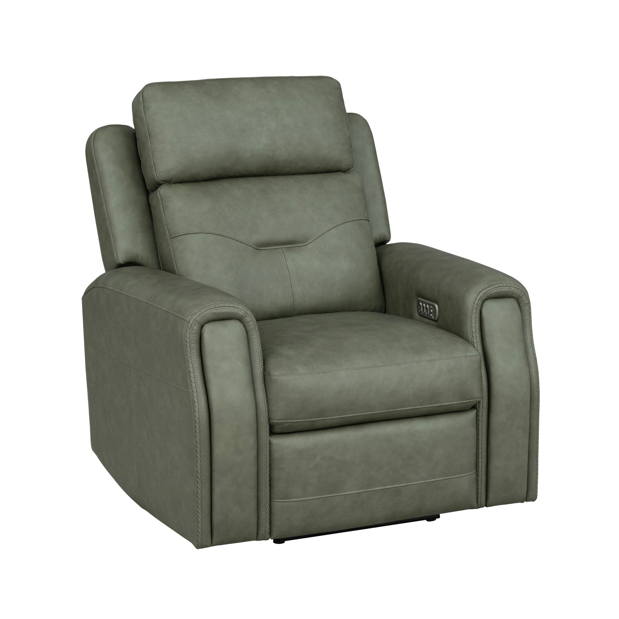 Felix Leather Power Recliner with Power Headrest, Lumbar, Heat & Massage