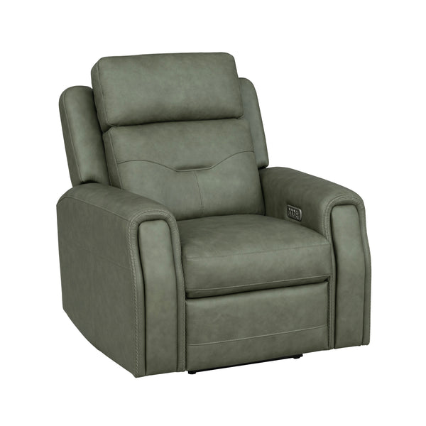 Felix Leather Power Recliner with Power Headrest, Lumbar, Heat & Massage