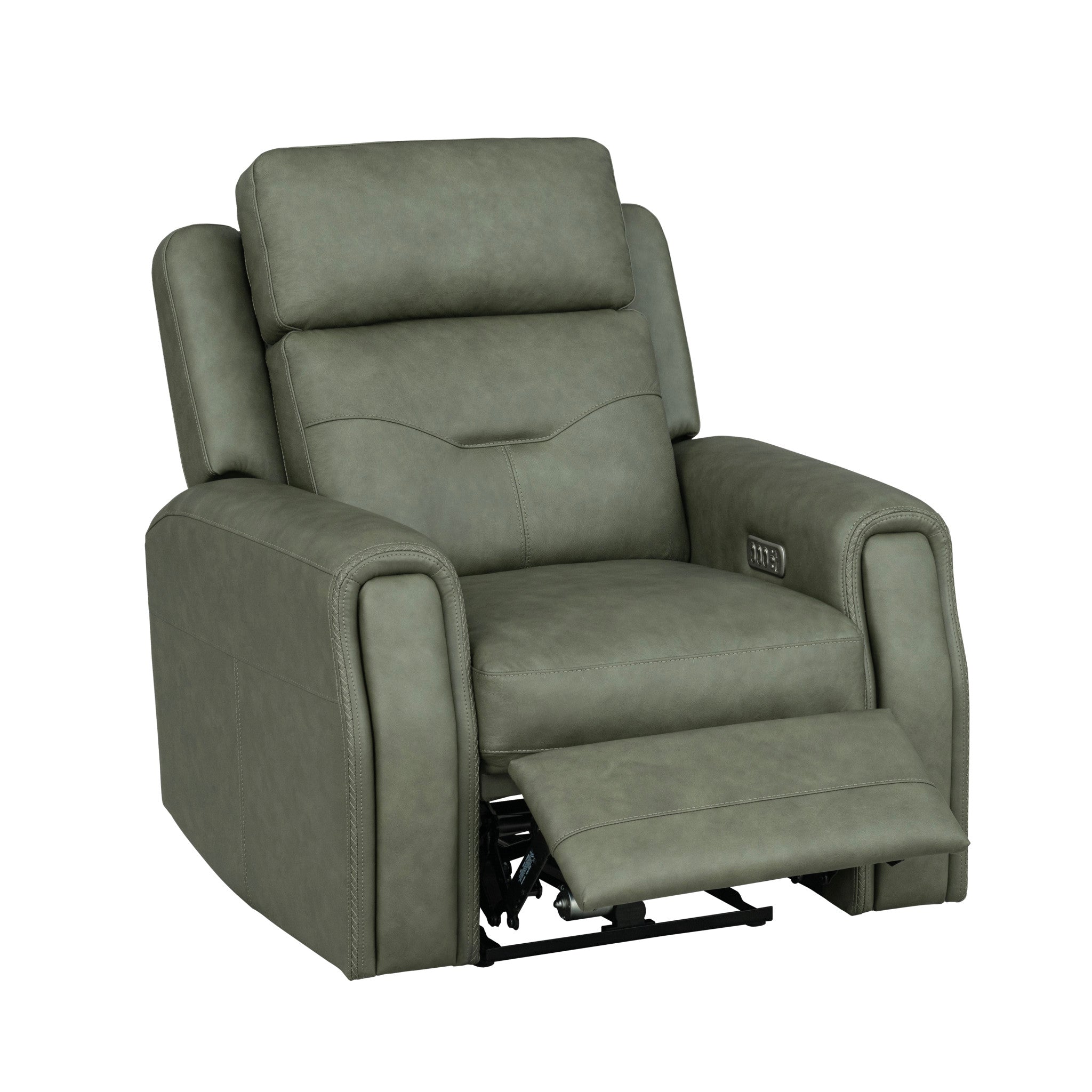 Felix Leather Power Recliner with Power Headrest, Lumbar, Heat & Massage