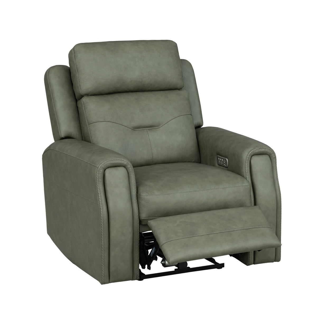 Felix Leather Power Recliner with Power Headrest, Lumbar, Heat & Massage