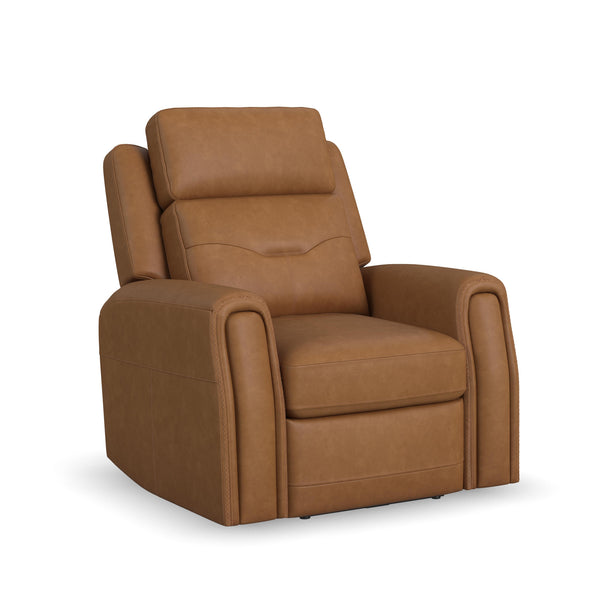 Felix Leather Power Recliner with Power Headrest, Lumbar, Heat & Massage
