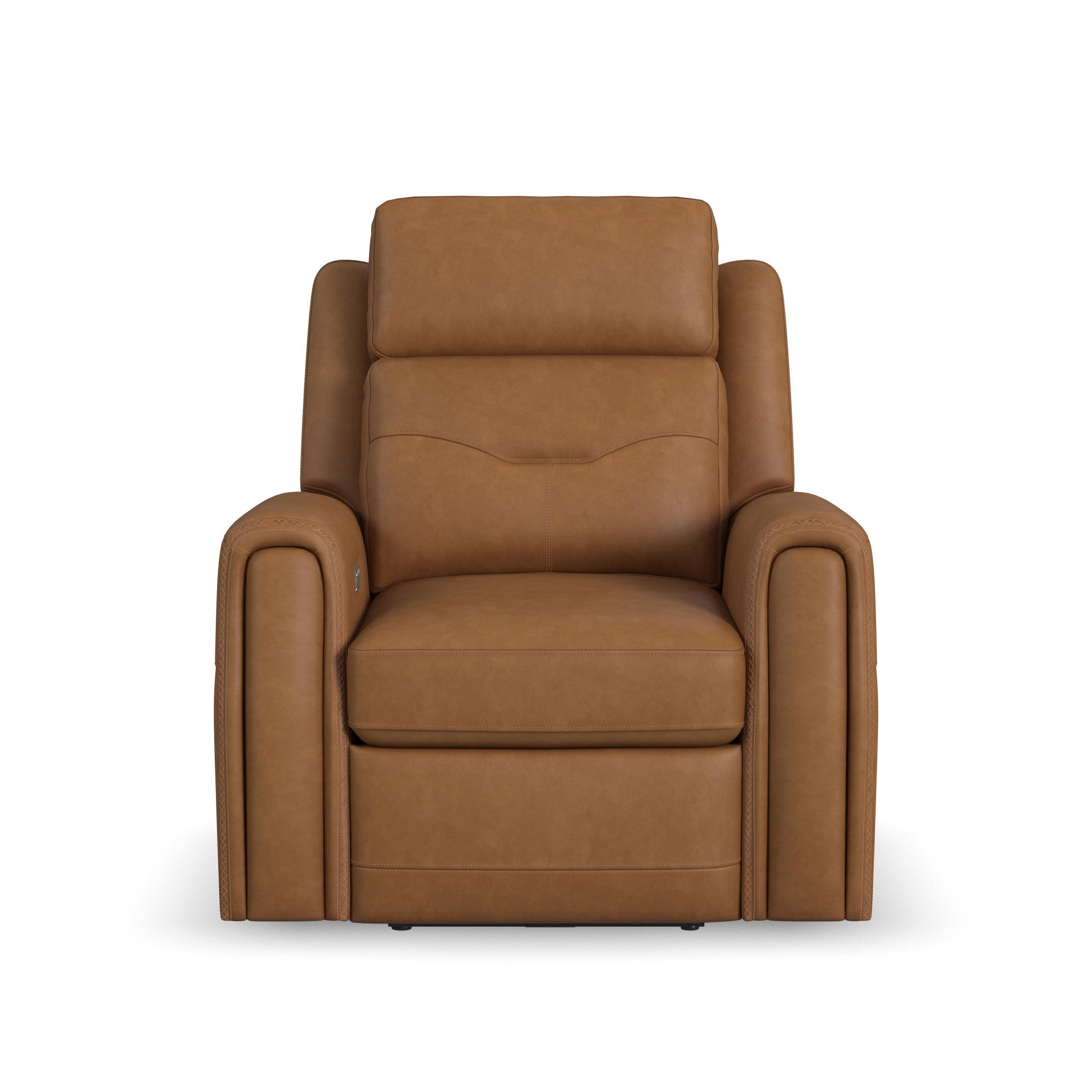 Felix Leather Power Recliner with Power Headrest, Lumbar, Heat & Massage
