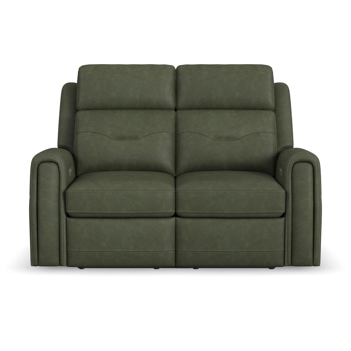 Felix Leather Power Reclining Loveseat with Power Headrest, Lumbar, Heat & Massage