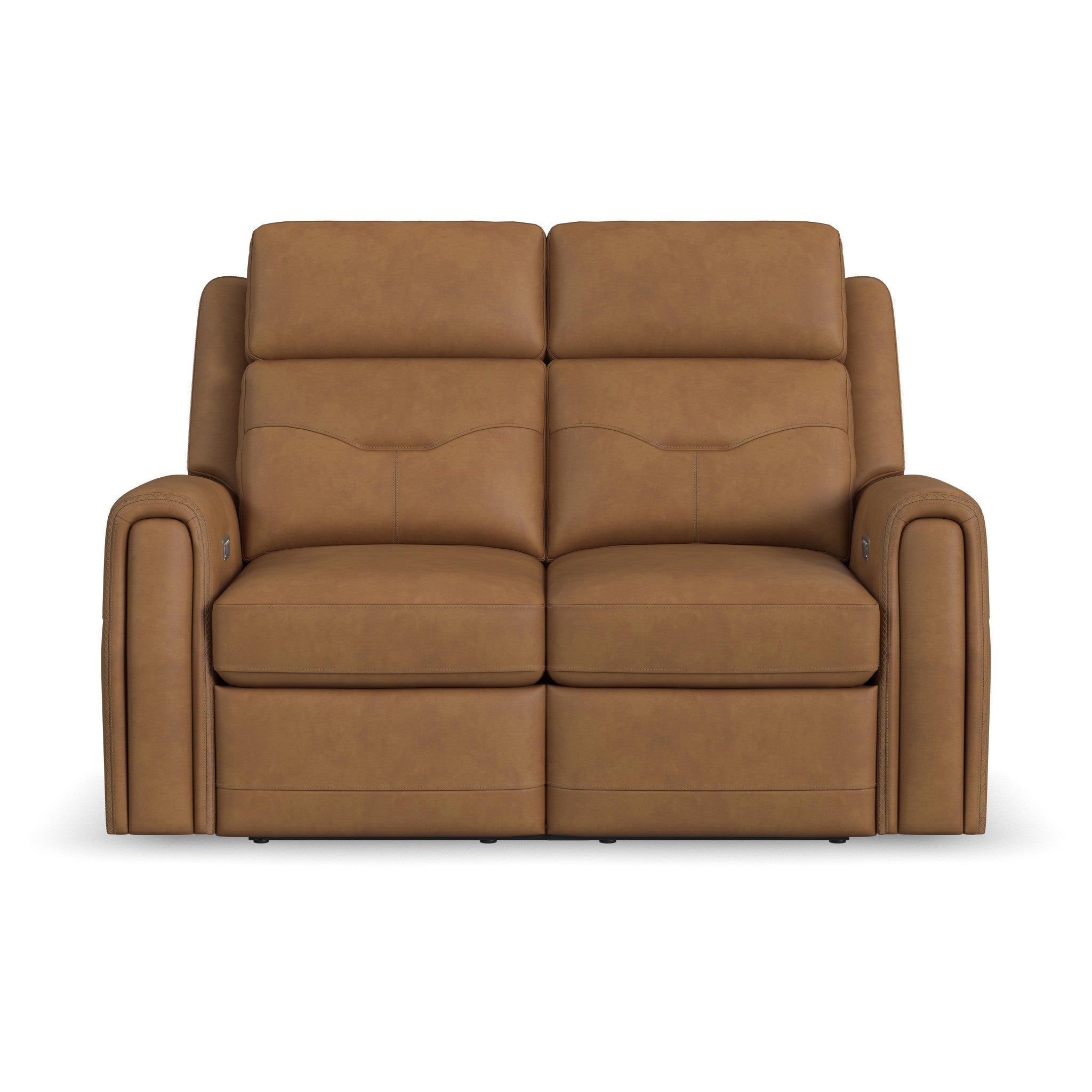 Felix Leather Power Reclining Loveseat with Power Headrest, Lumbar, Heat & Massage