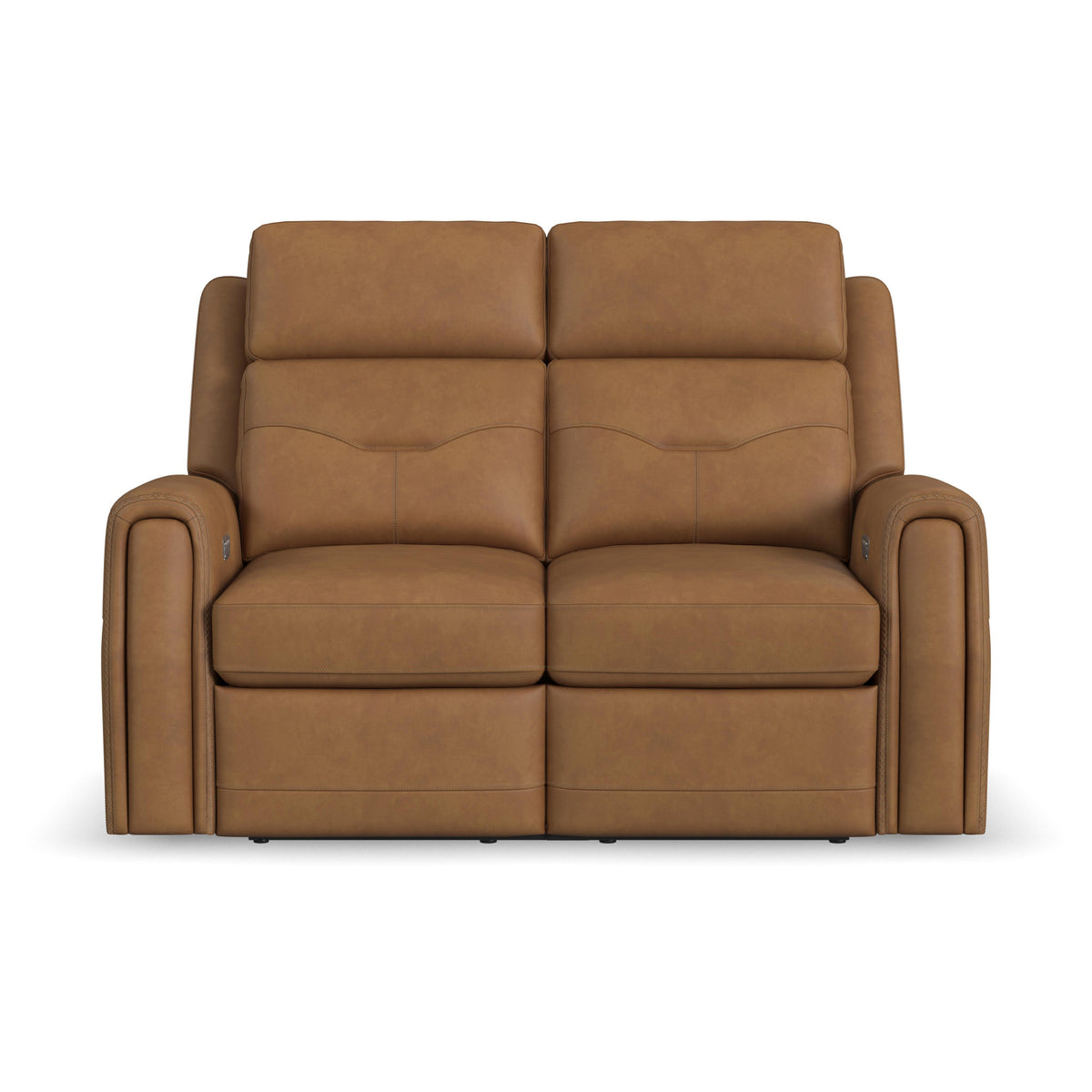 Felix Leather Power Reclining Loveseat with Power Headrest, Lumbar, Heat & Massage
