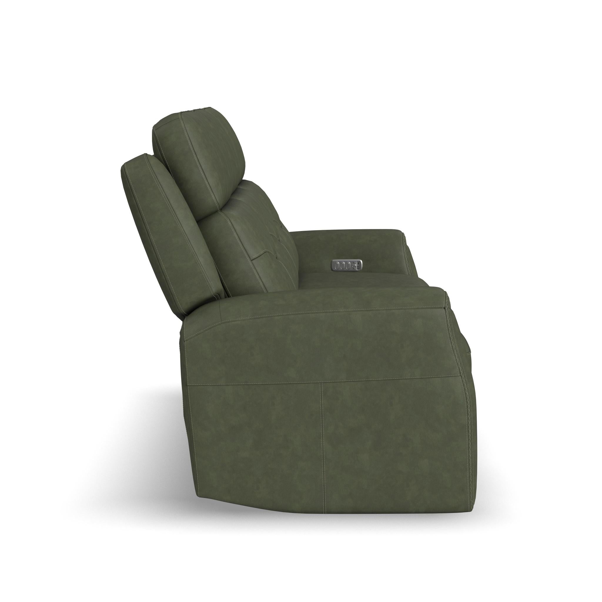 Felix Leather Power Reclining Sofa with Power Headrest, Lumbar, Heat & Massage