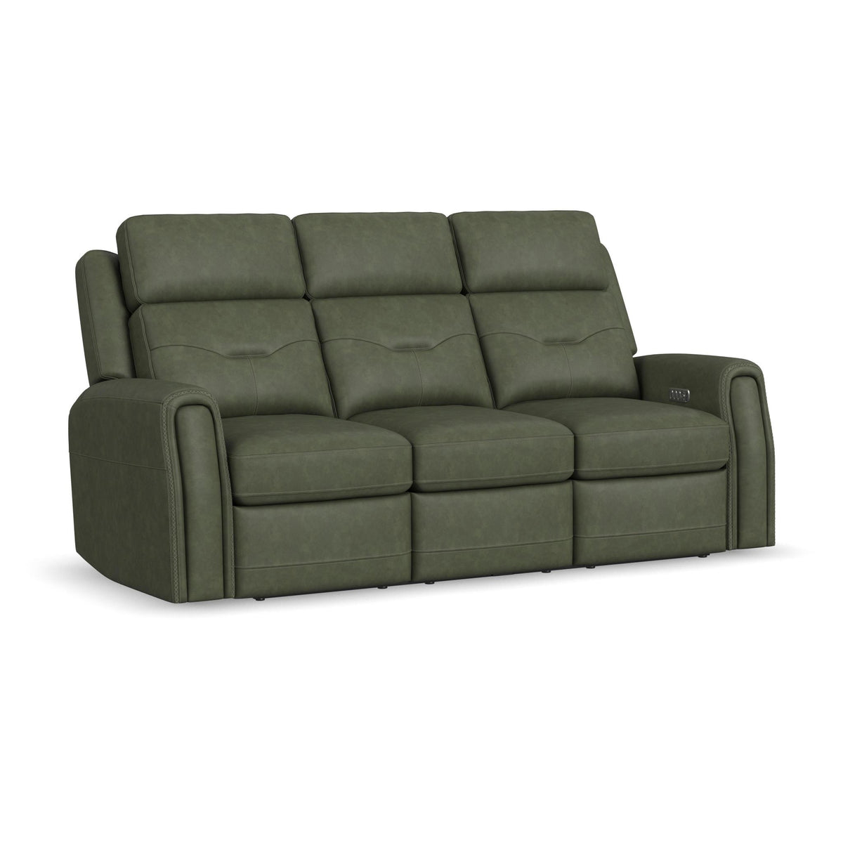 Felix Leather Power Reclining Sofa with Power Headrest, Lumbar, Heat & Massage