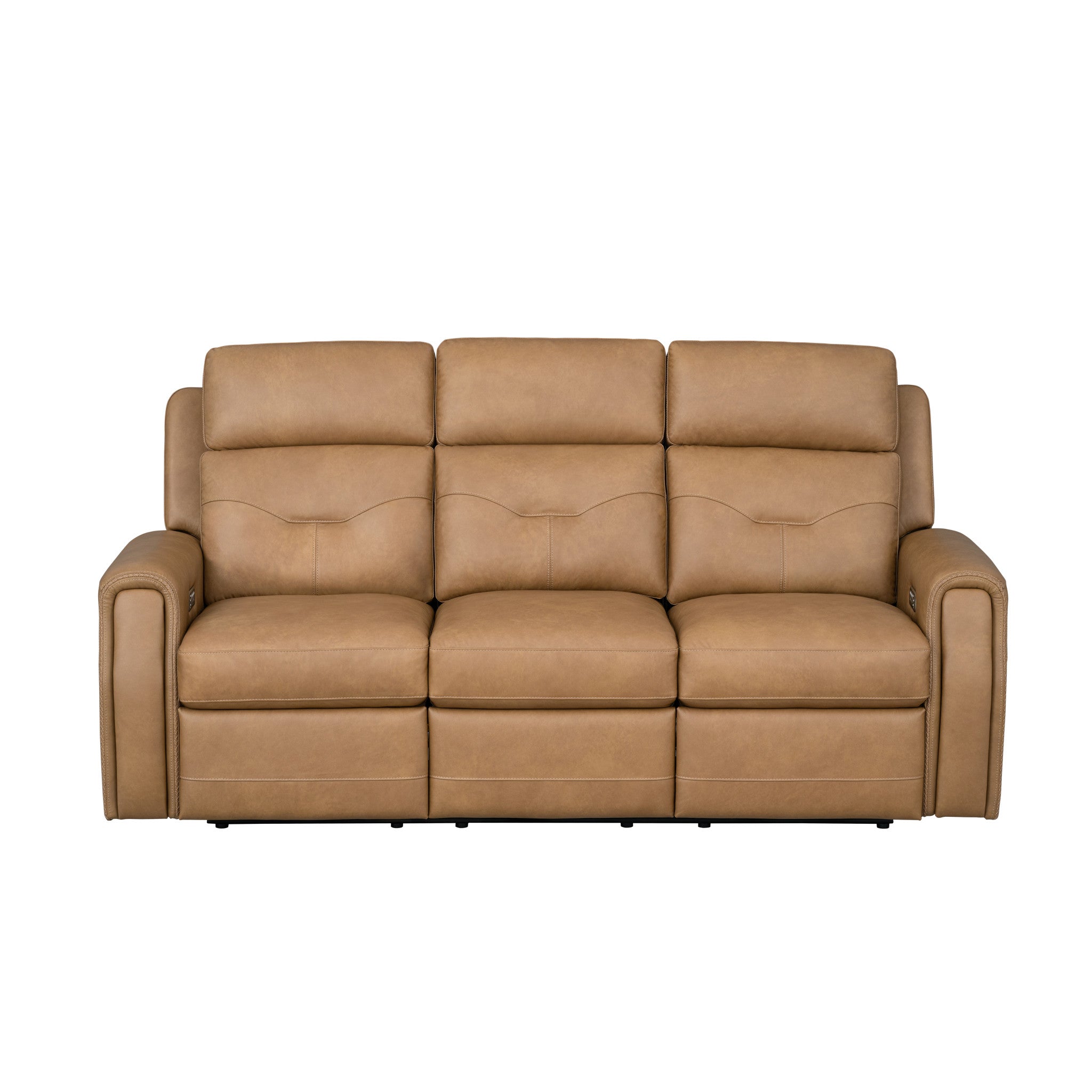 Felix Leather Power Reclining Sofa with Power Headrest, Lumbar, Heat & Massage