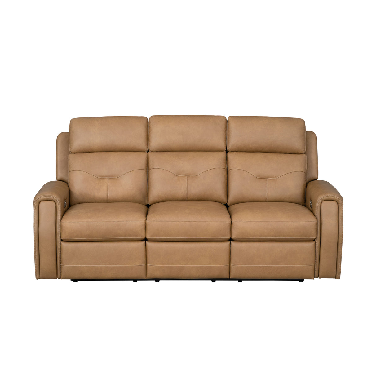 Felix Leather Power Reclining Sofa with Power Headrest, Lumbar, Heat & Massage
