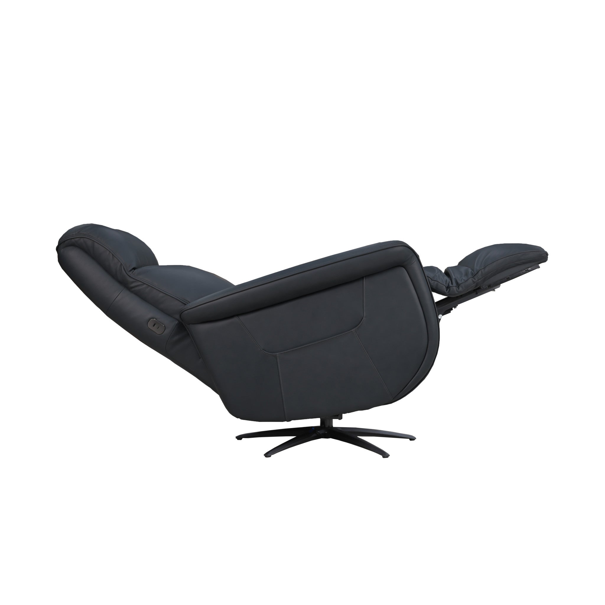 Haven Leather Power Swivel Recliner with Power Headrest, Lumbar, Heat, Massage & Ventilation