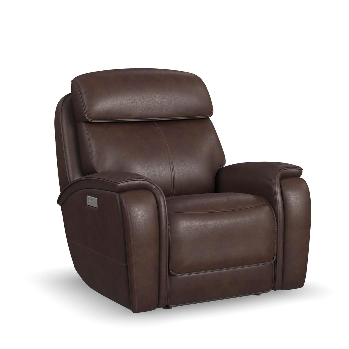 Walker Leather Power Gliding Recliner w/ Power Headrest & Lumbar