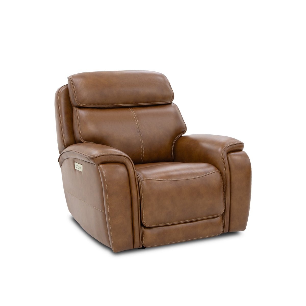 Walker Leather Power Gliding Recliner w/ Power Headrest & Lumbar