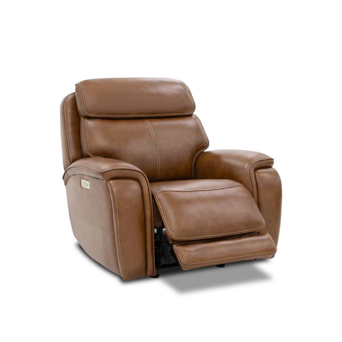 Walker Leather Power Gliding Recliner w/ Power Headrest & Lumbar